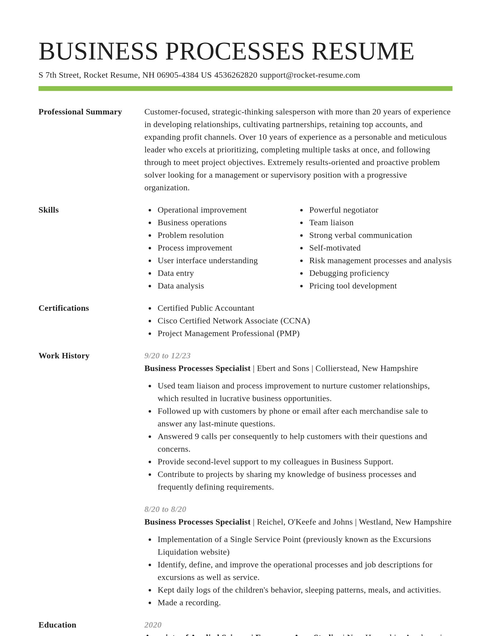 Smart resume template