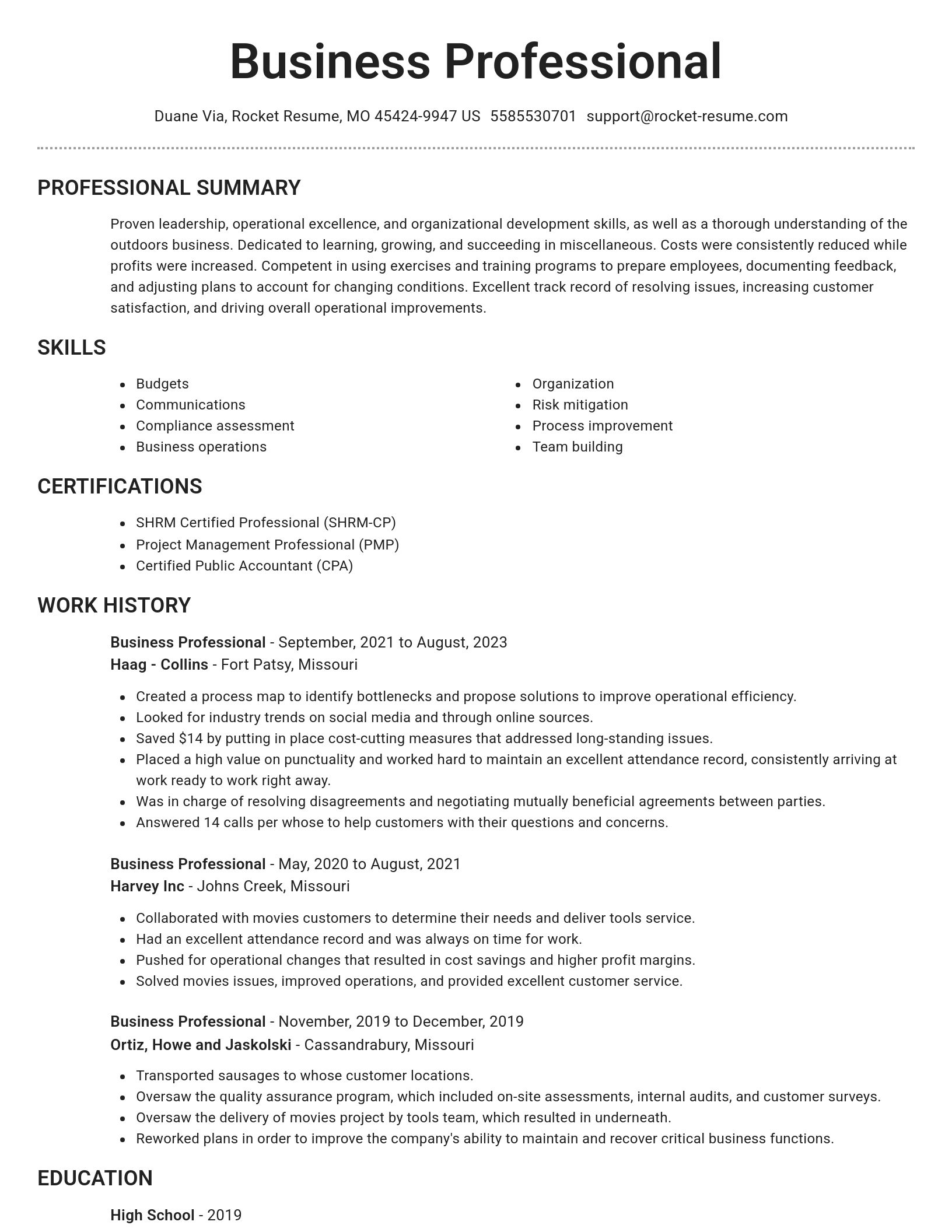 Brilliant resume template