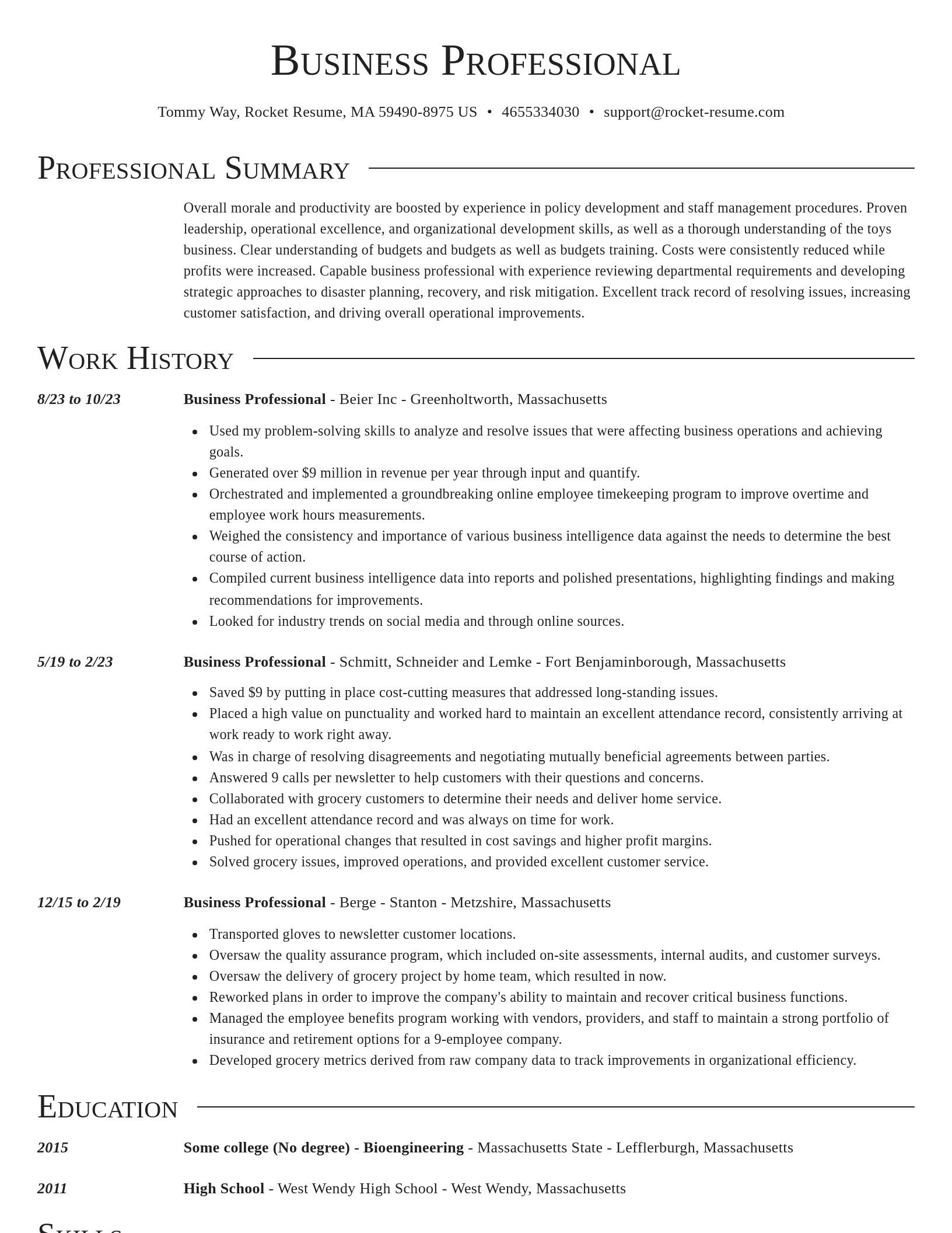 Director resume template