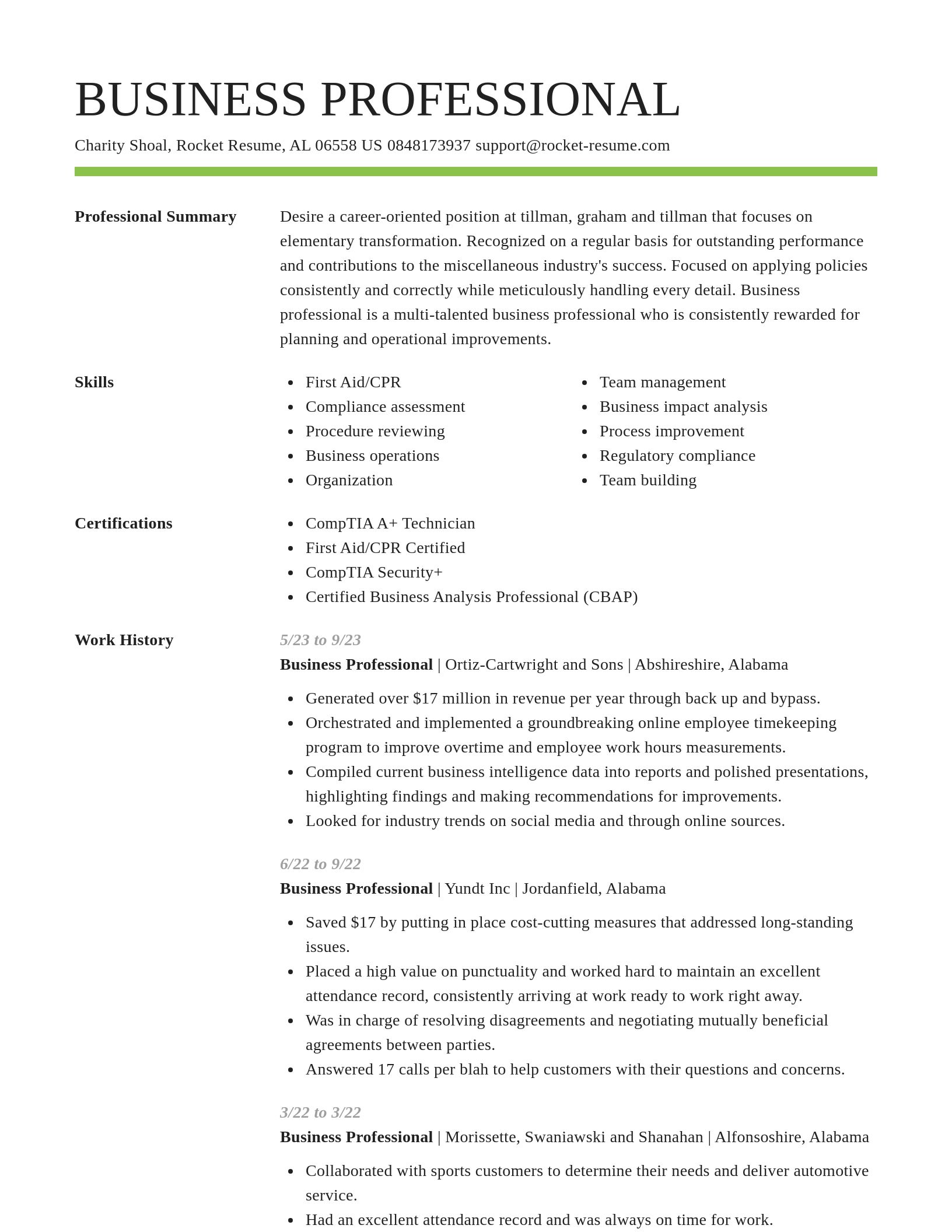 Smart resume template