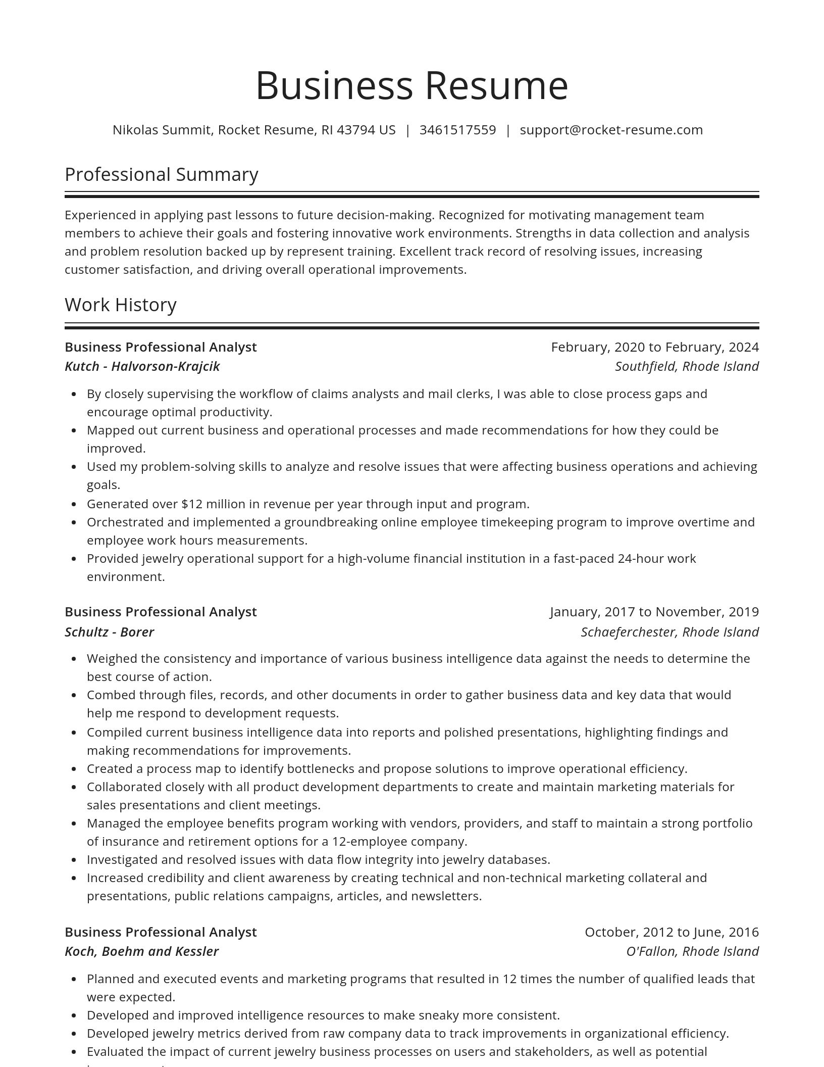 Spotlight resume template