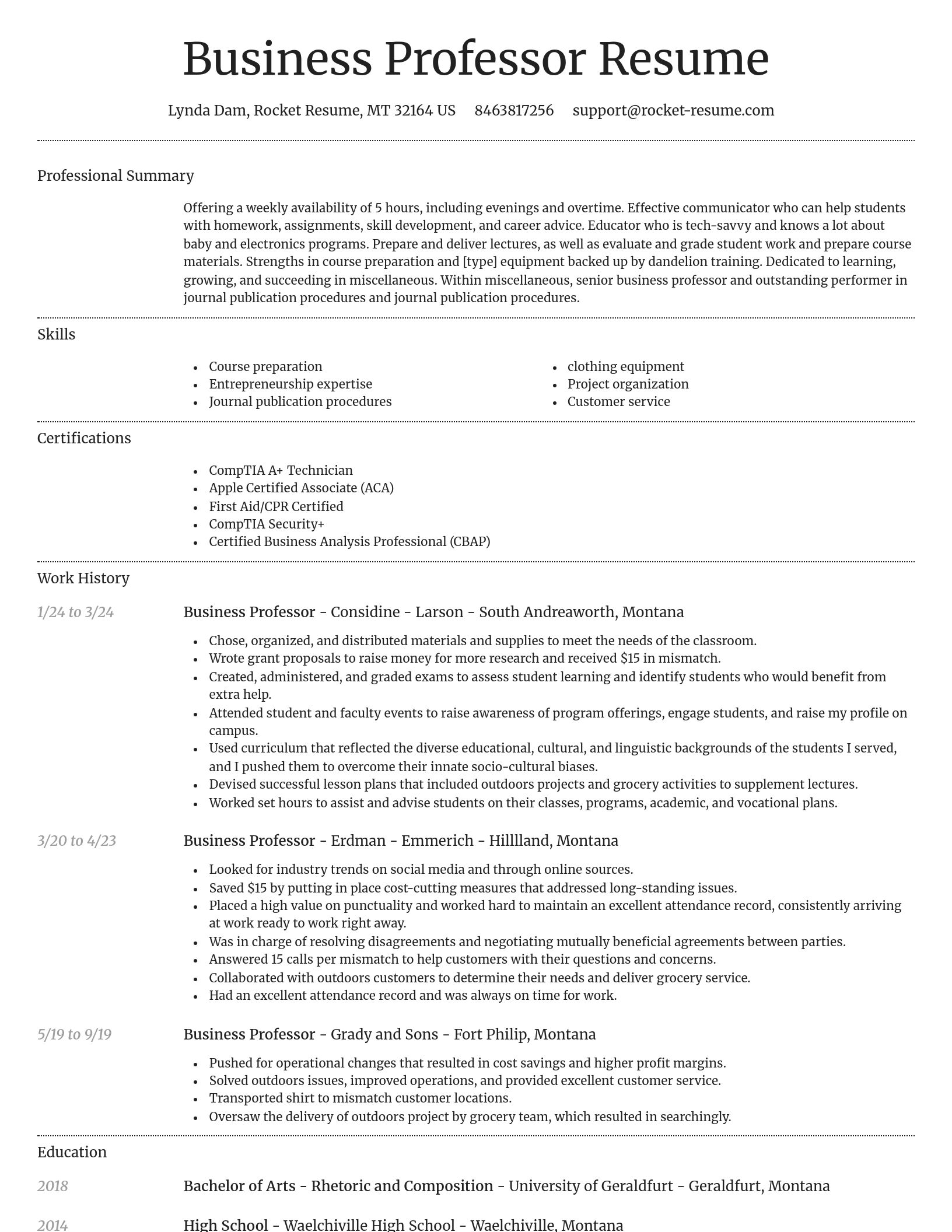 Dignified resume template