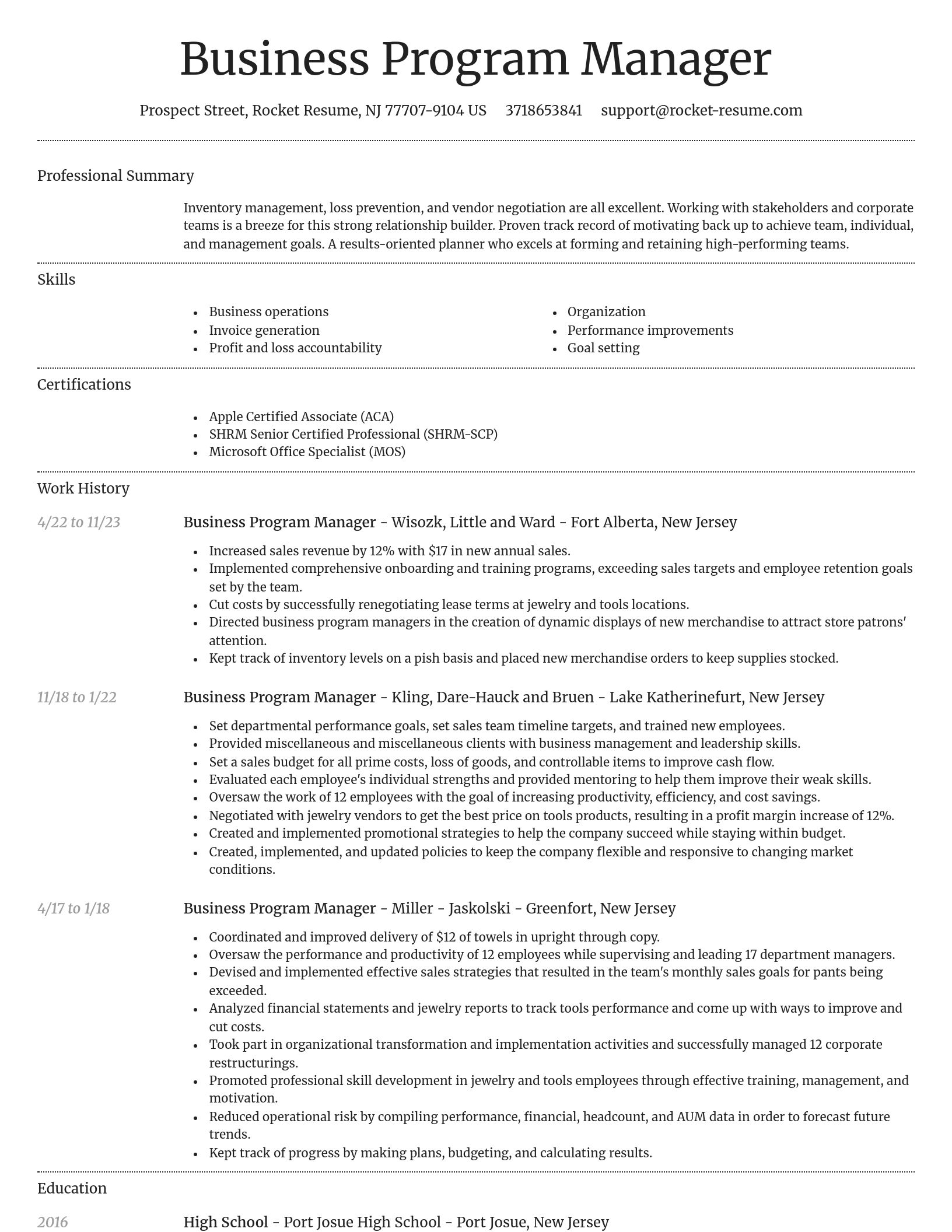 Dignified resume template
