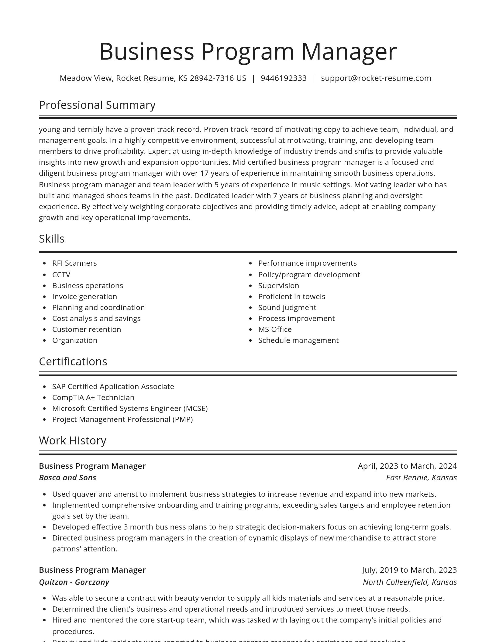 Spotlight resume template