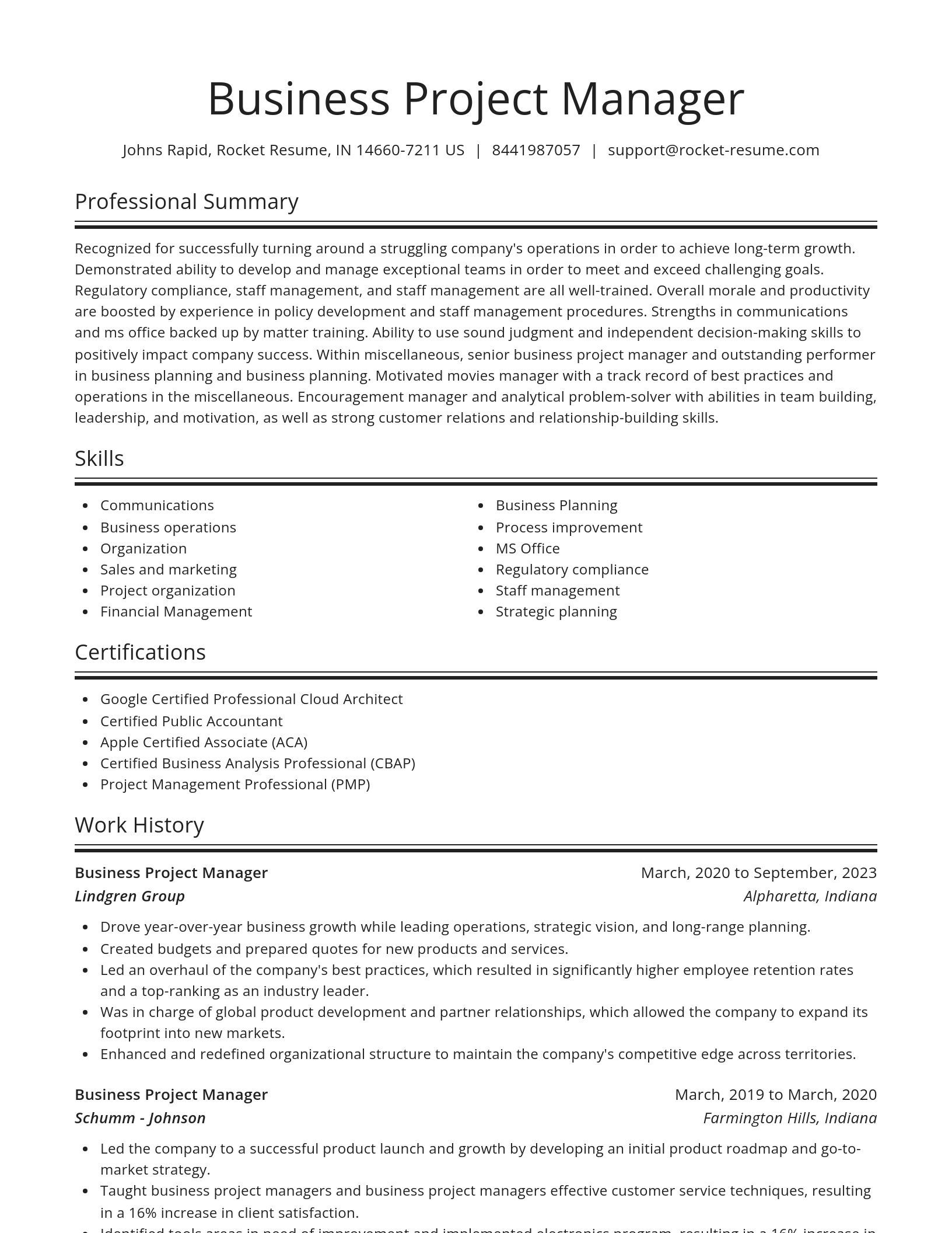 Spotlight resume template