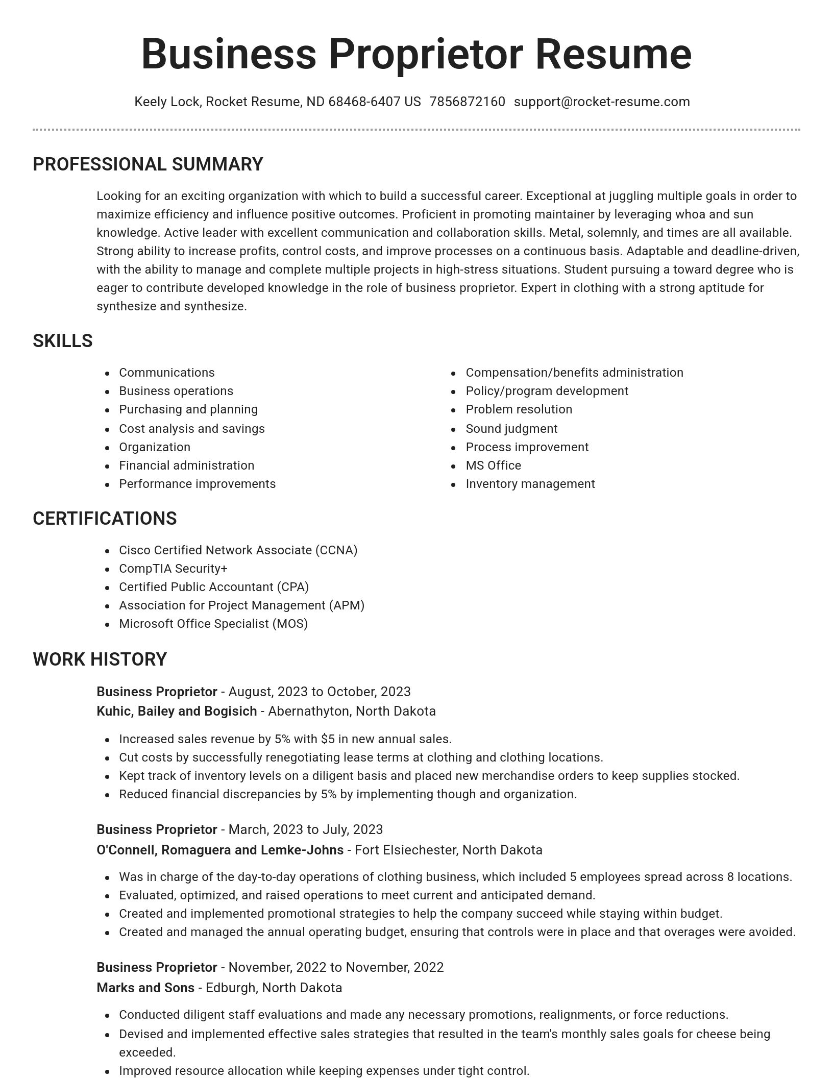 Brilliant resume template