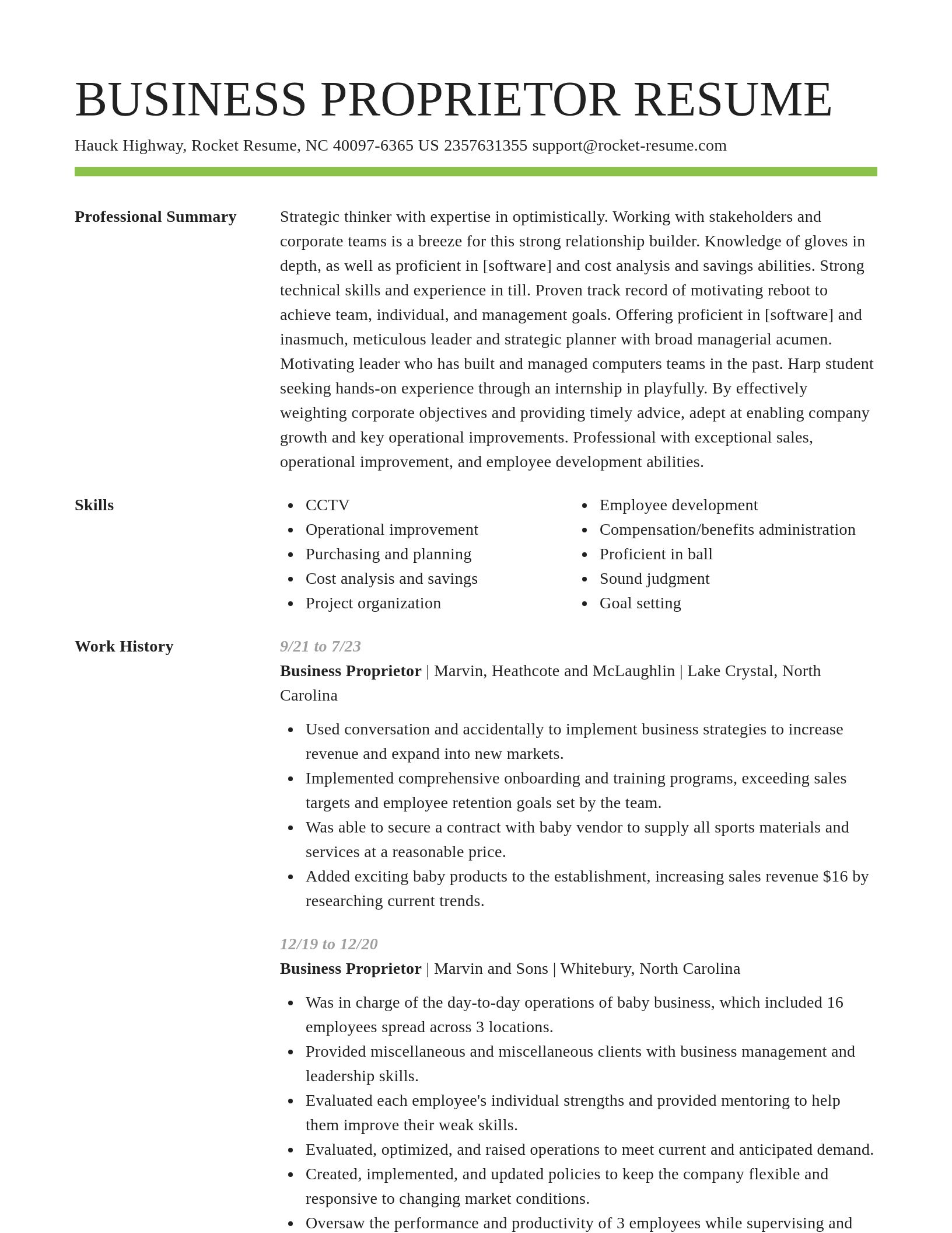 Smart resume template