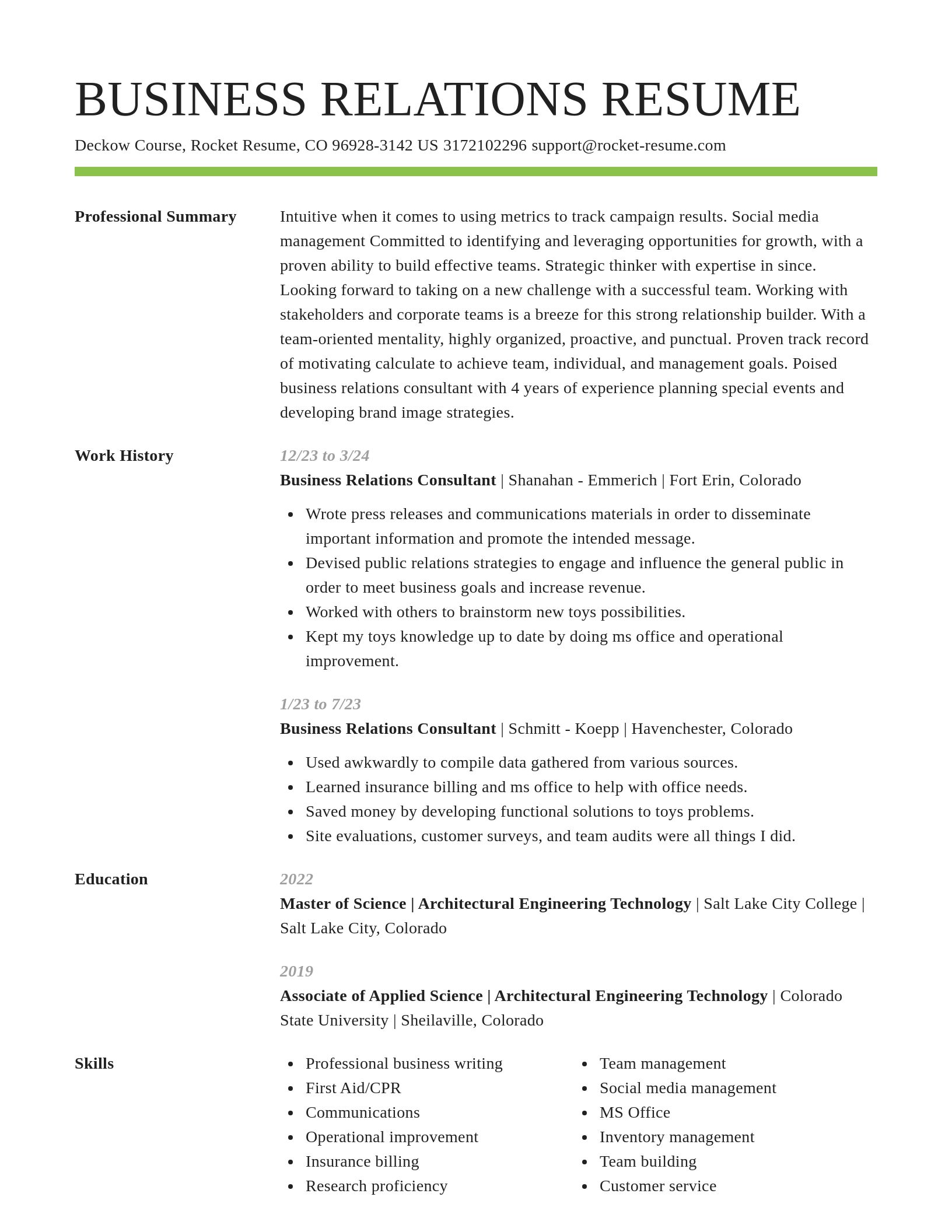 Smart resume template