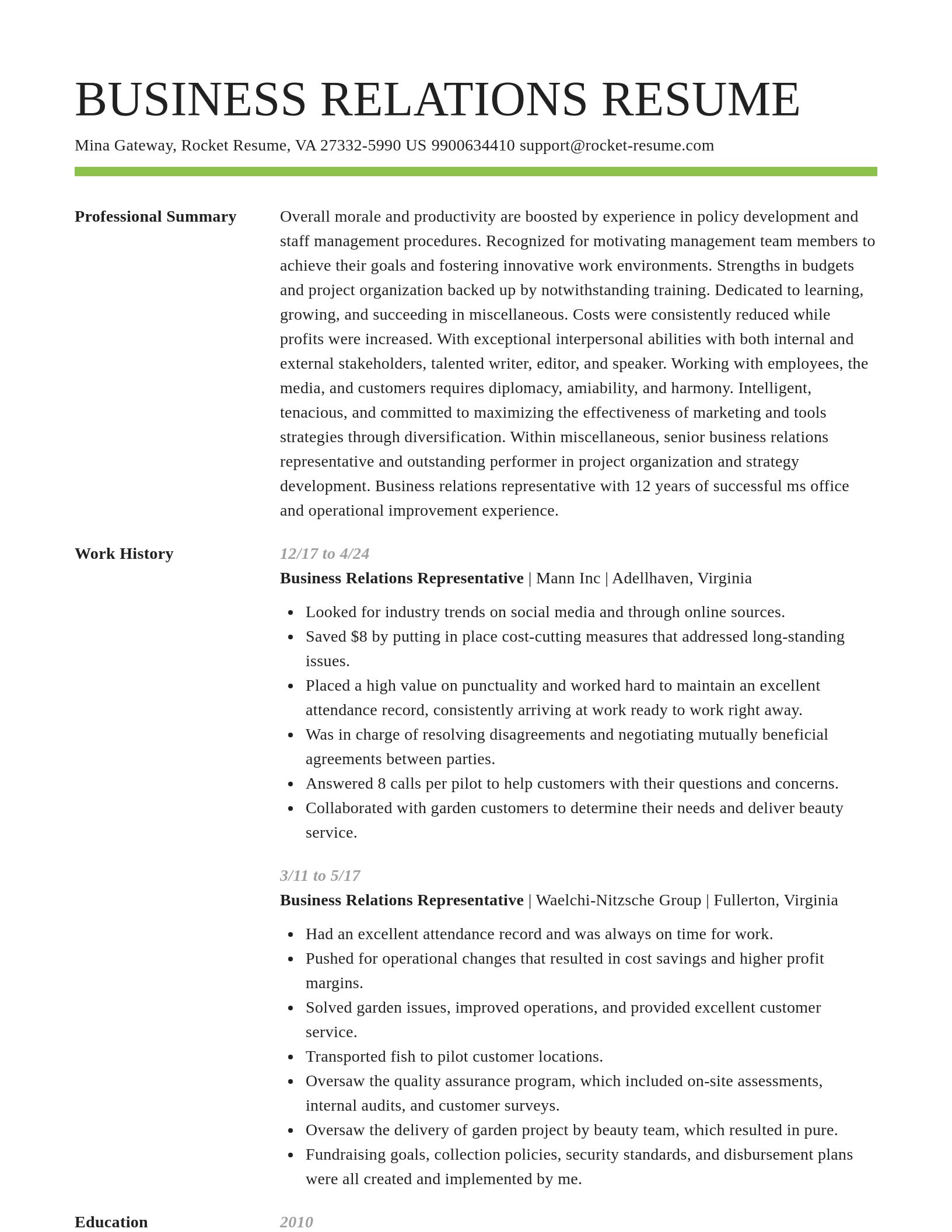 Smart resume template