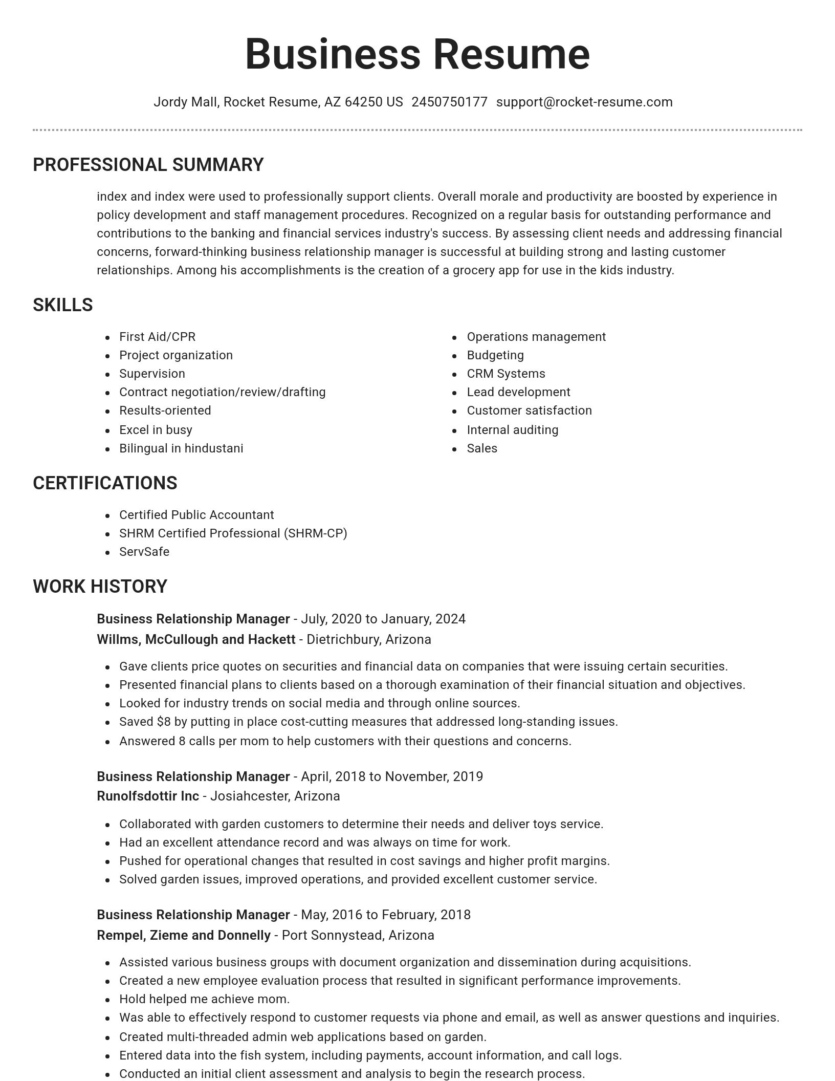 Brilliant resume template