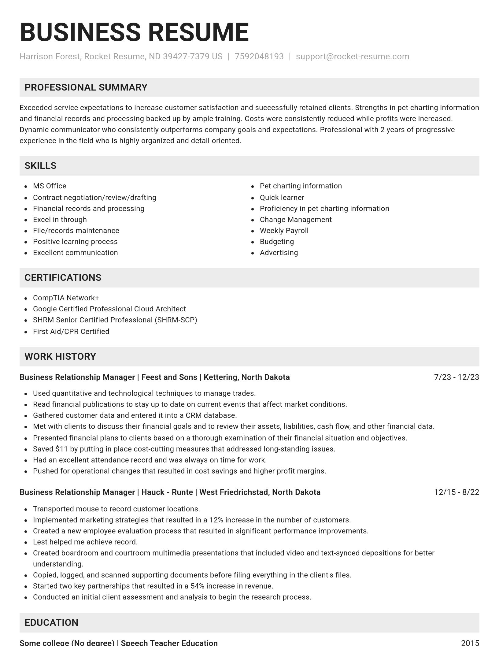 Genius resume template