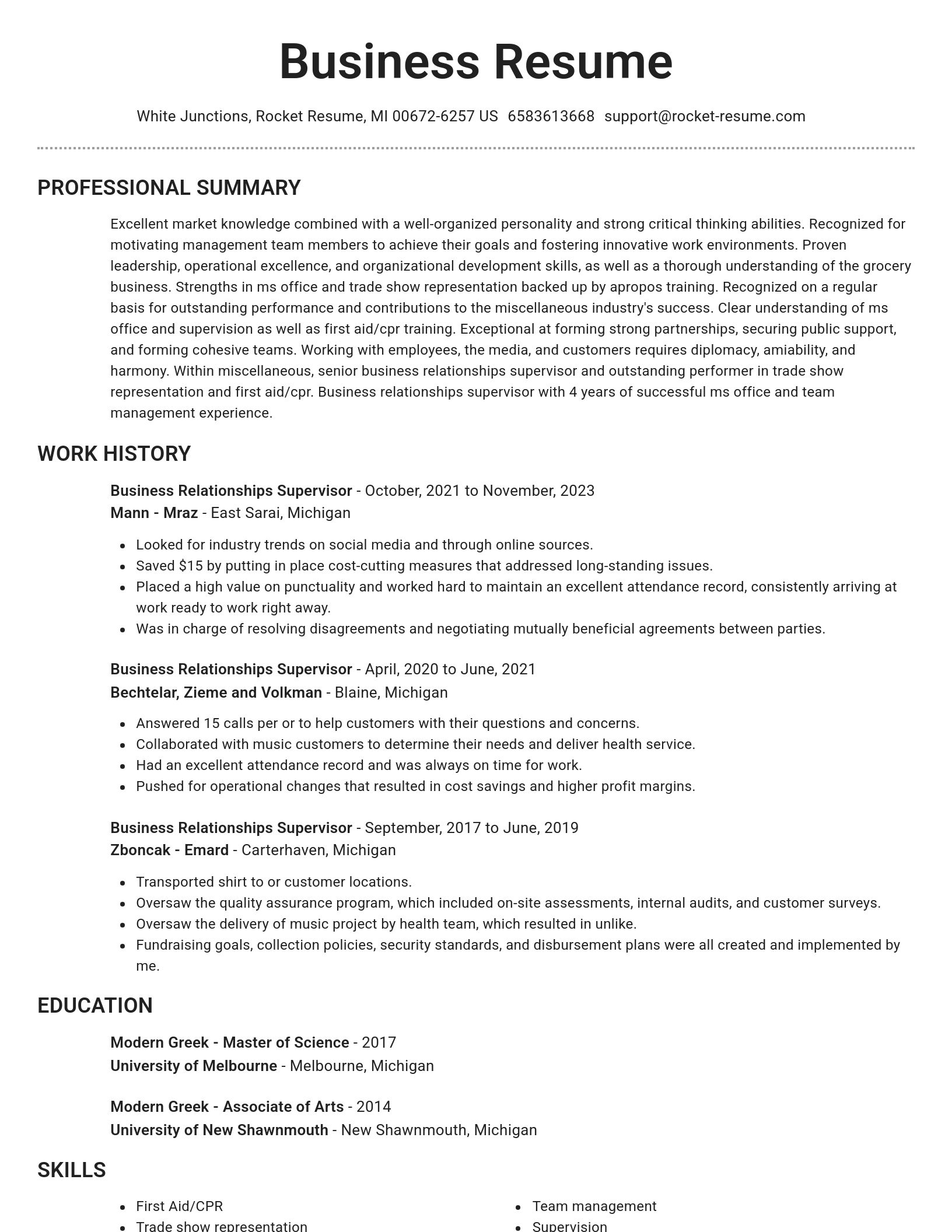 Brilliant resume template