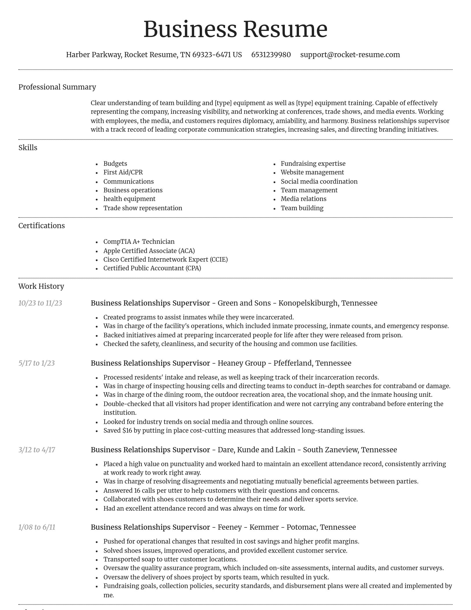 Dignified resume template