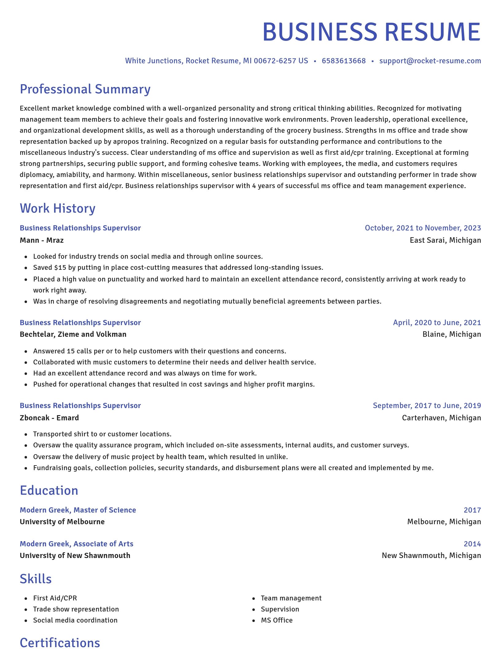 Novel resume template