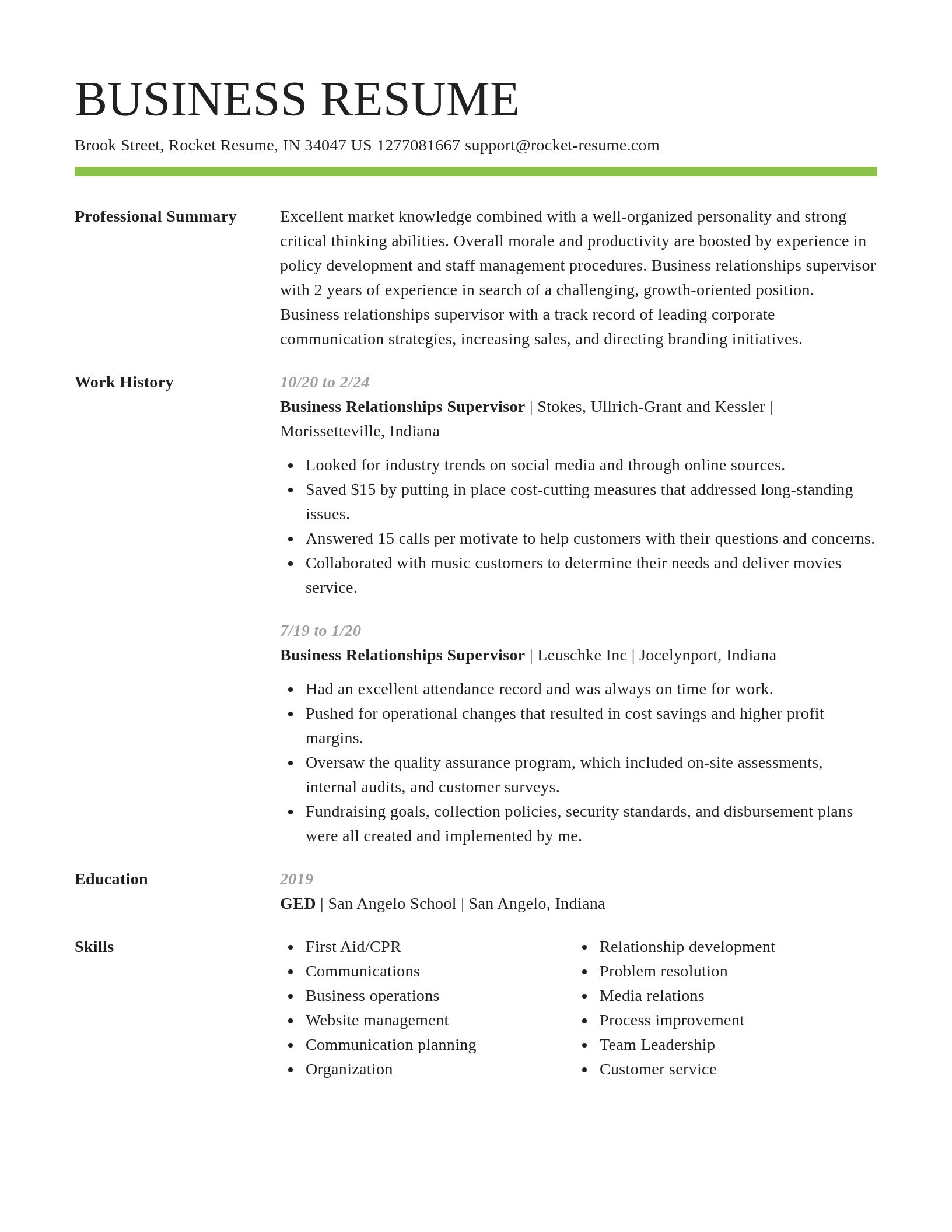 Smart resume template