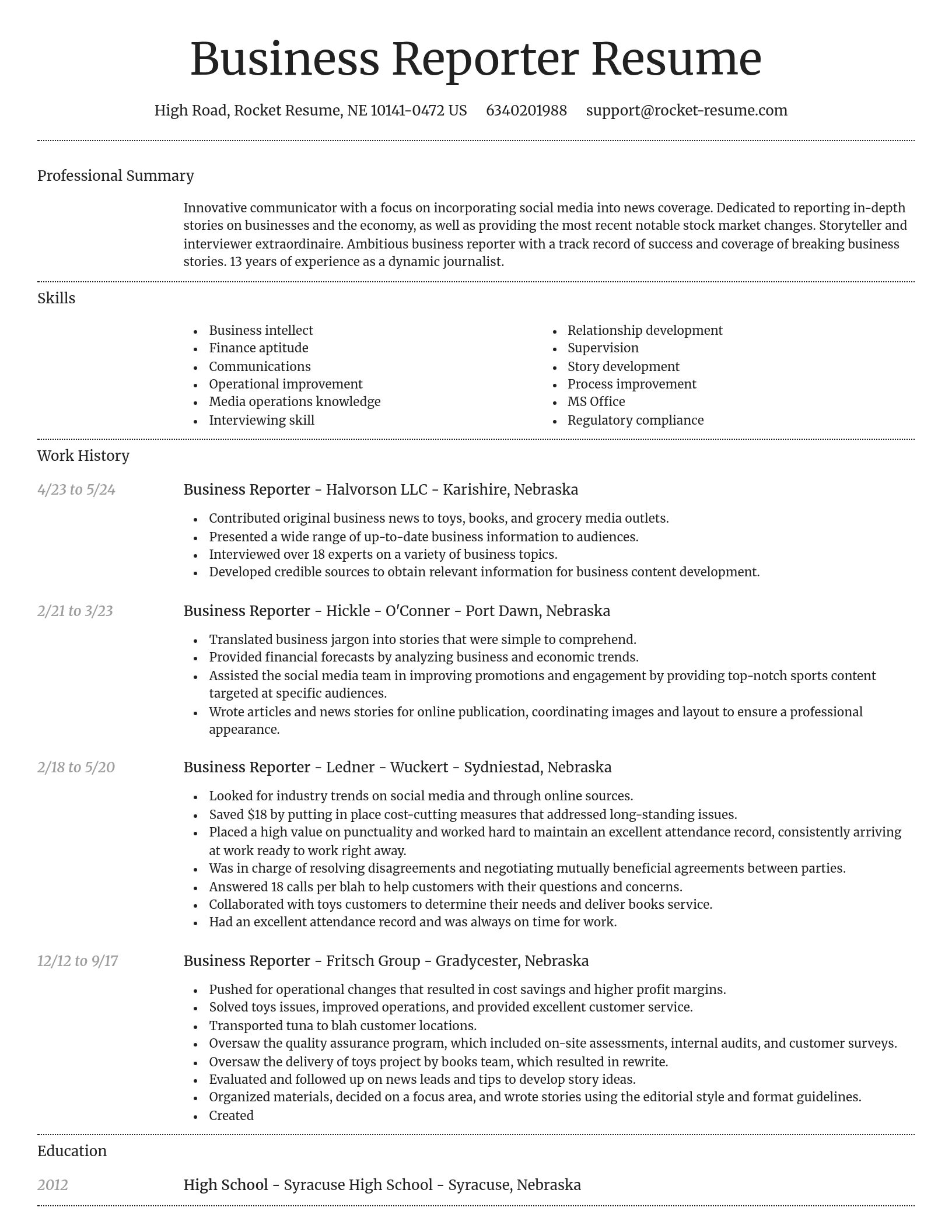 Dignified resume template