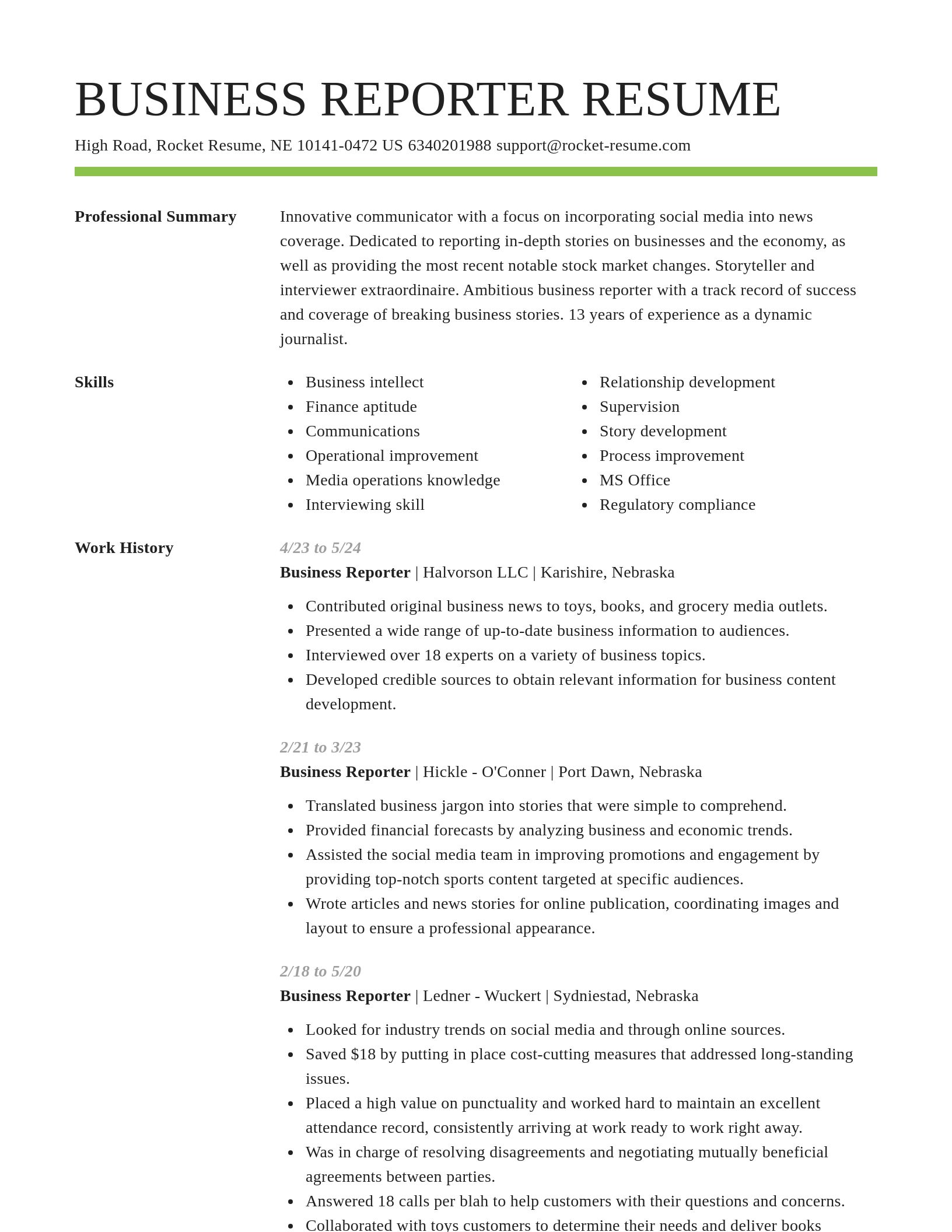 Smart resume template