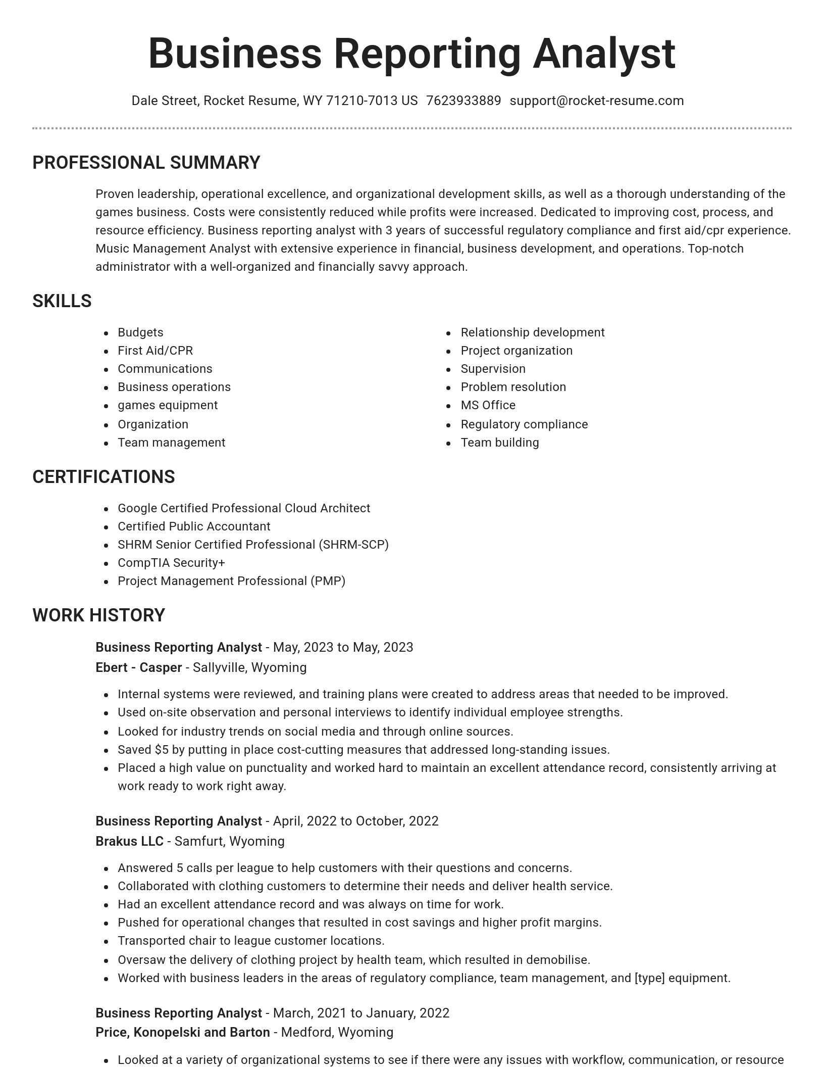 Brilliant resume template