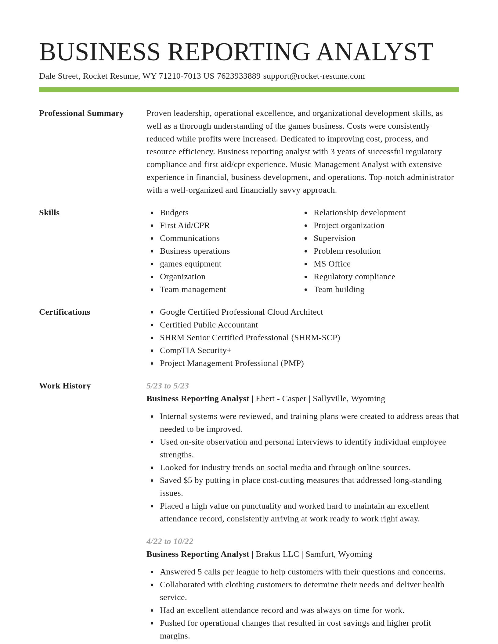 Smart resume template
