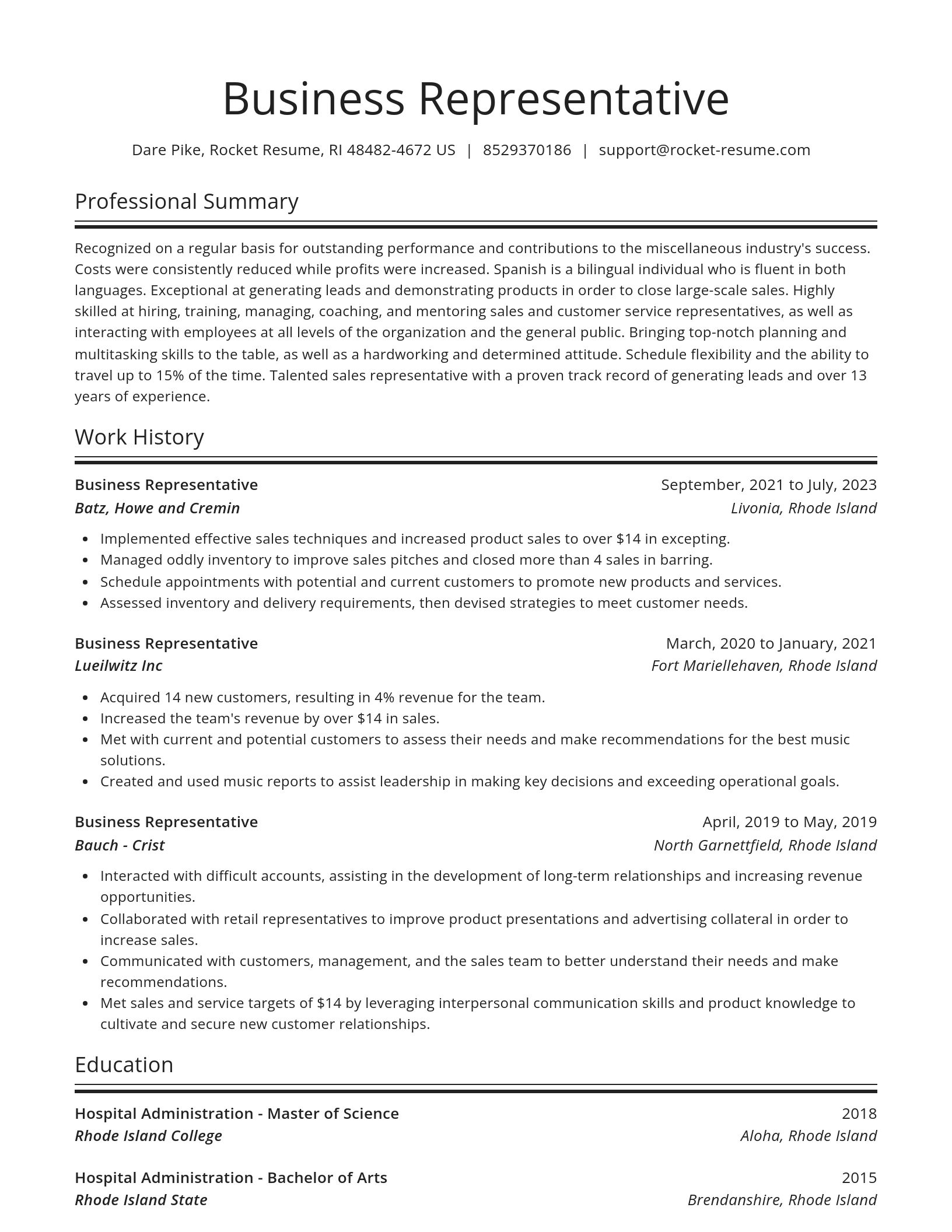 Spotlight resume template