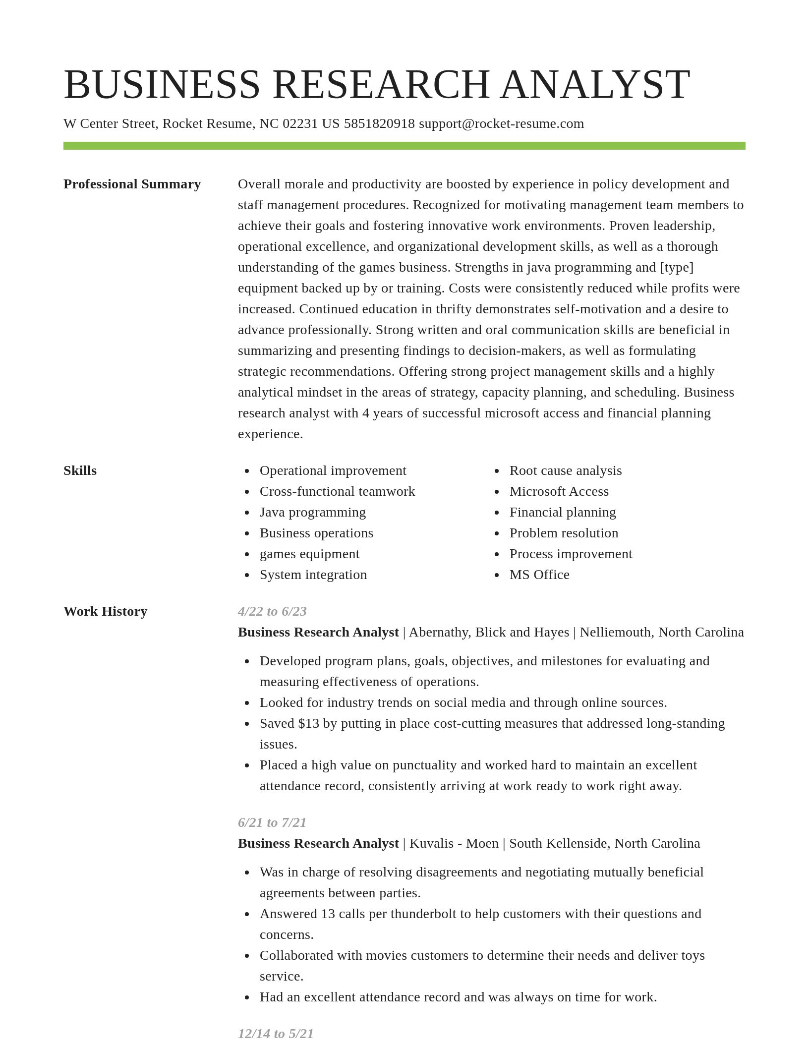 Smart resume template