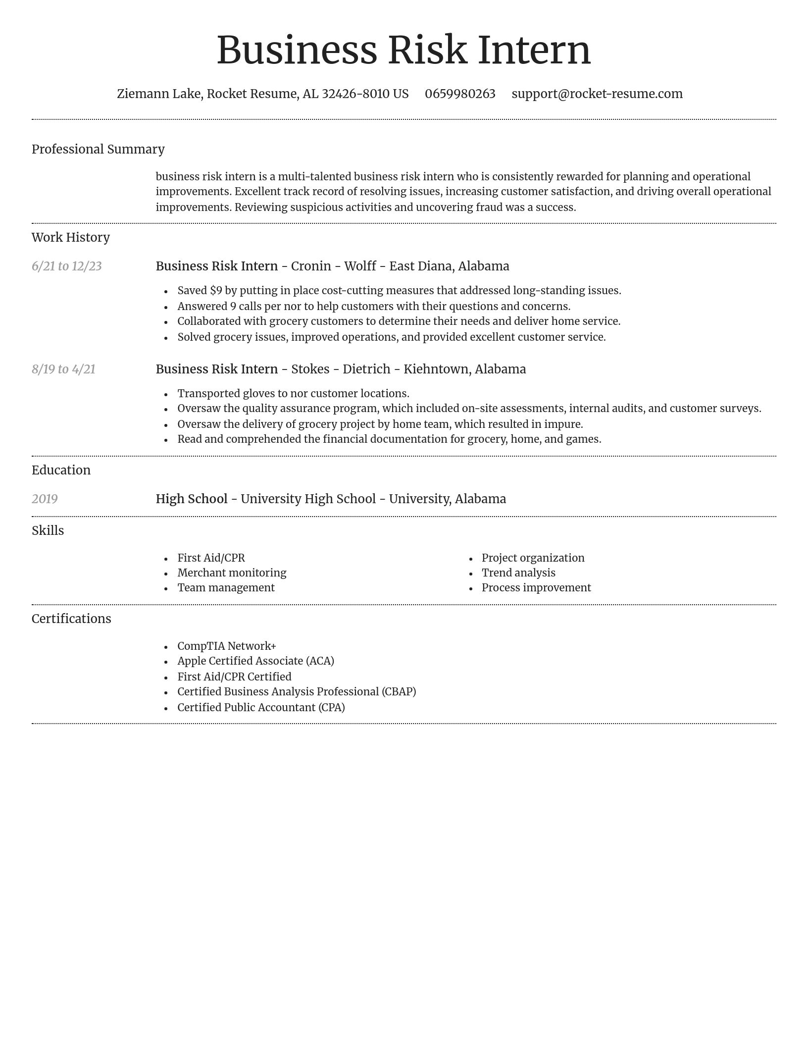 Dignified resume template