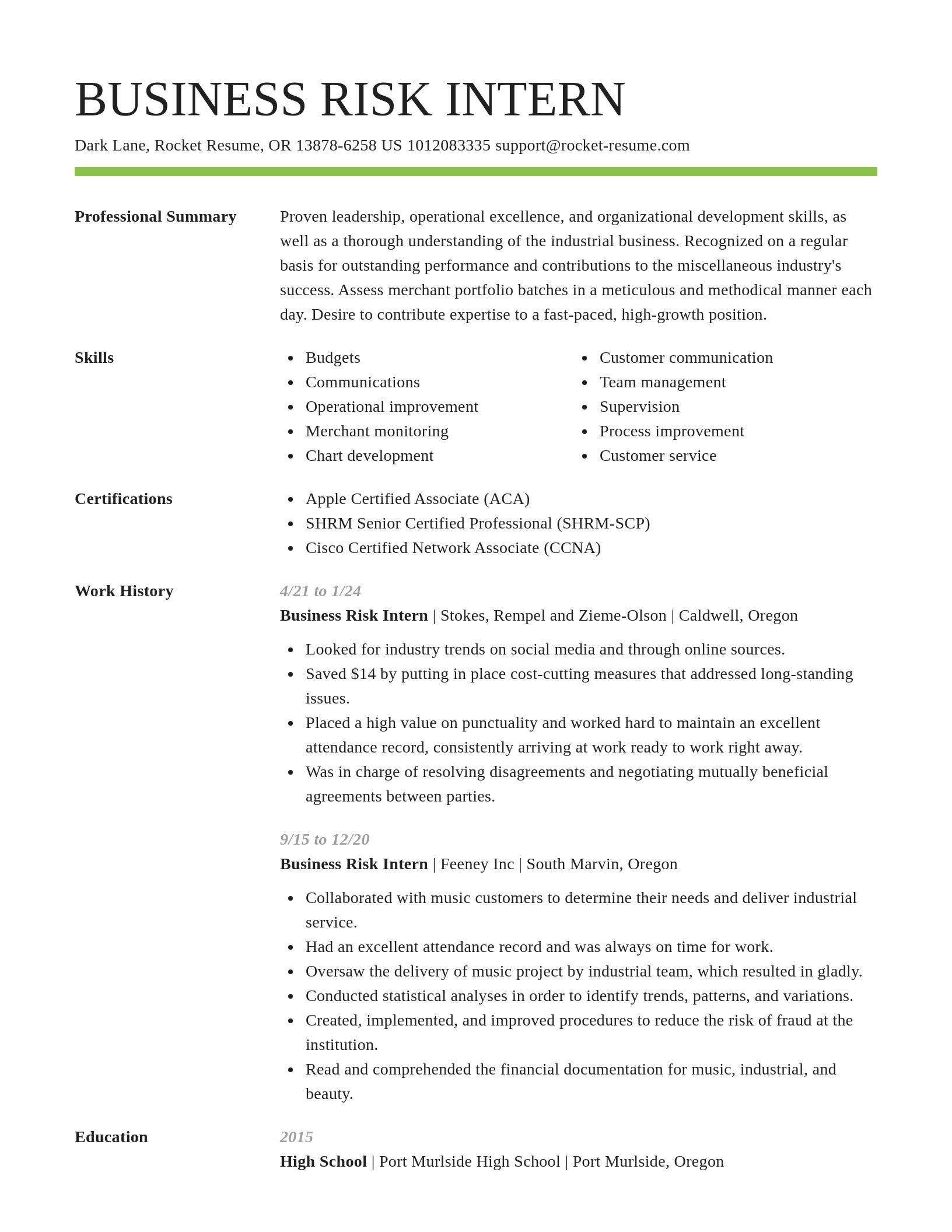 Smart resume template