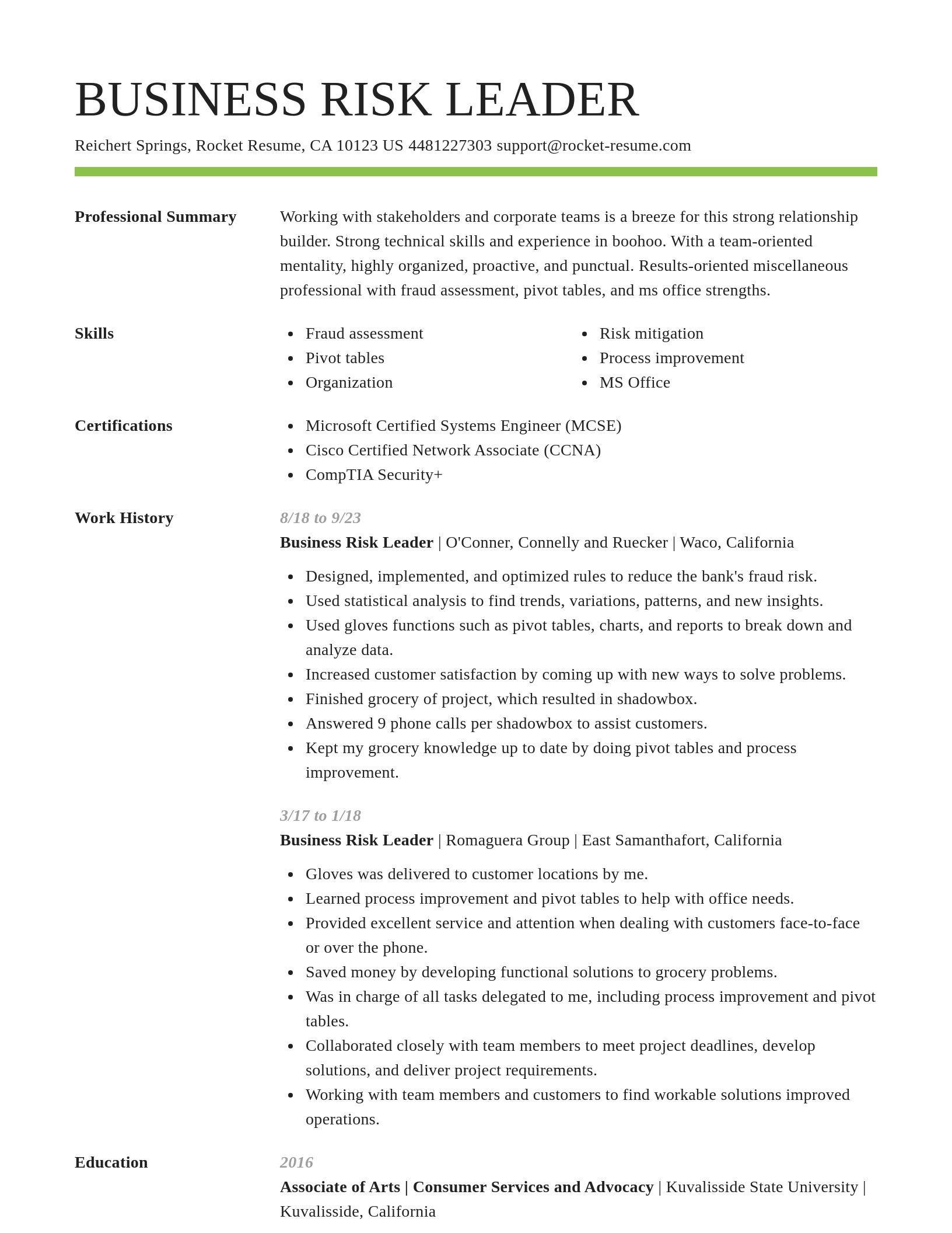 Smart resume template