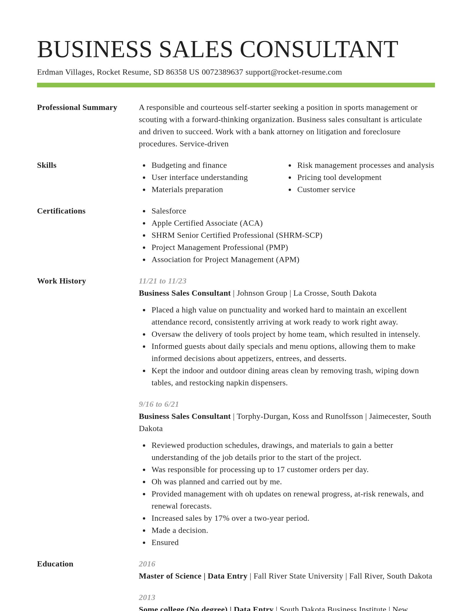 Smart resume template