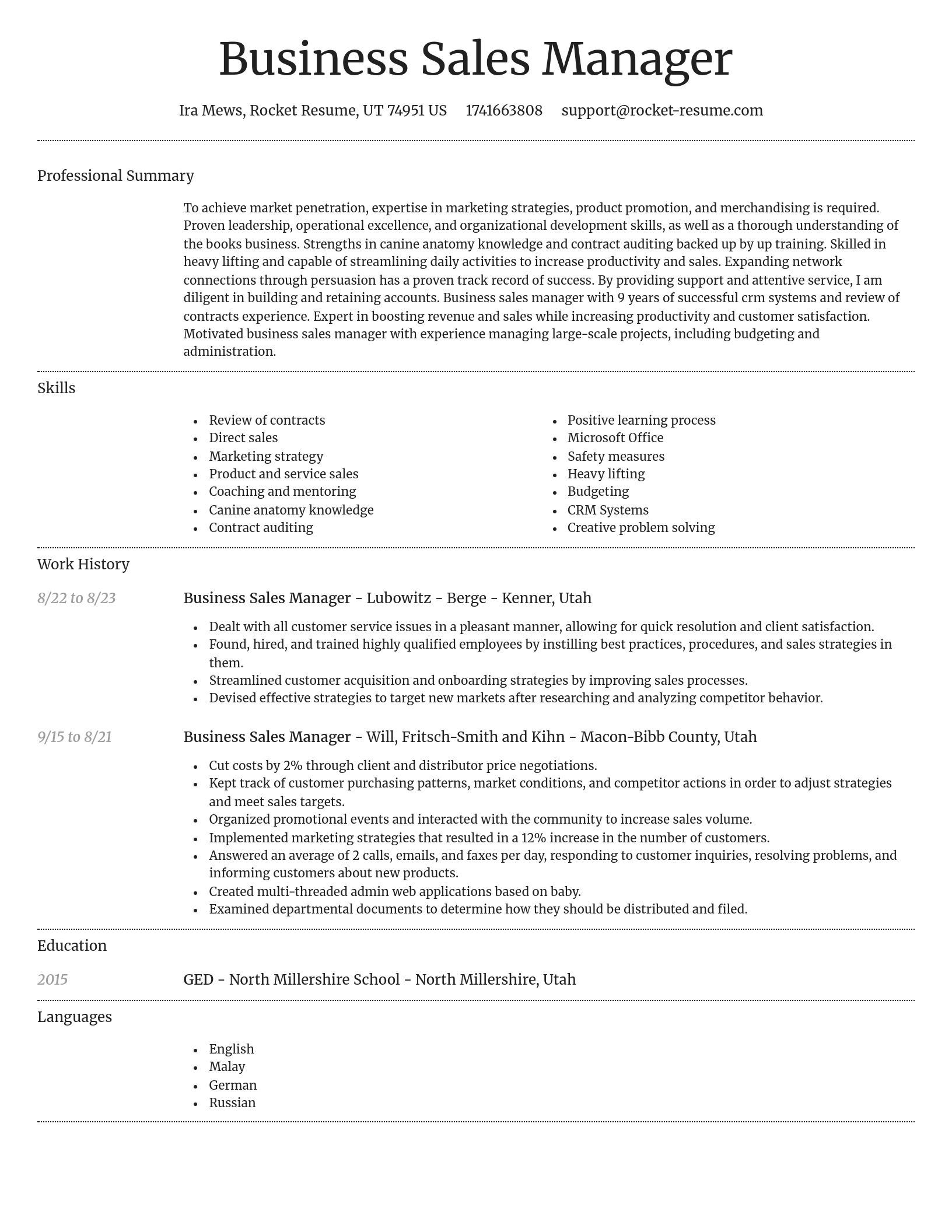 Dignified resume template