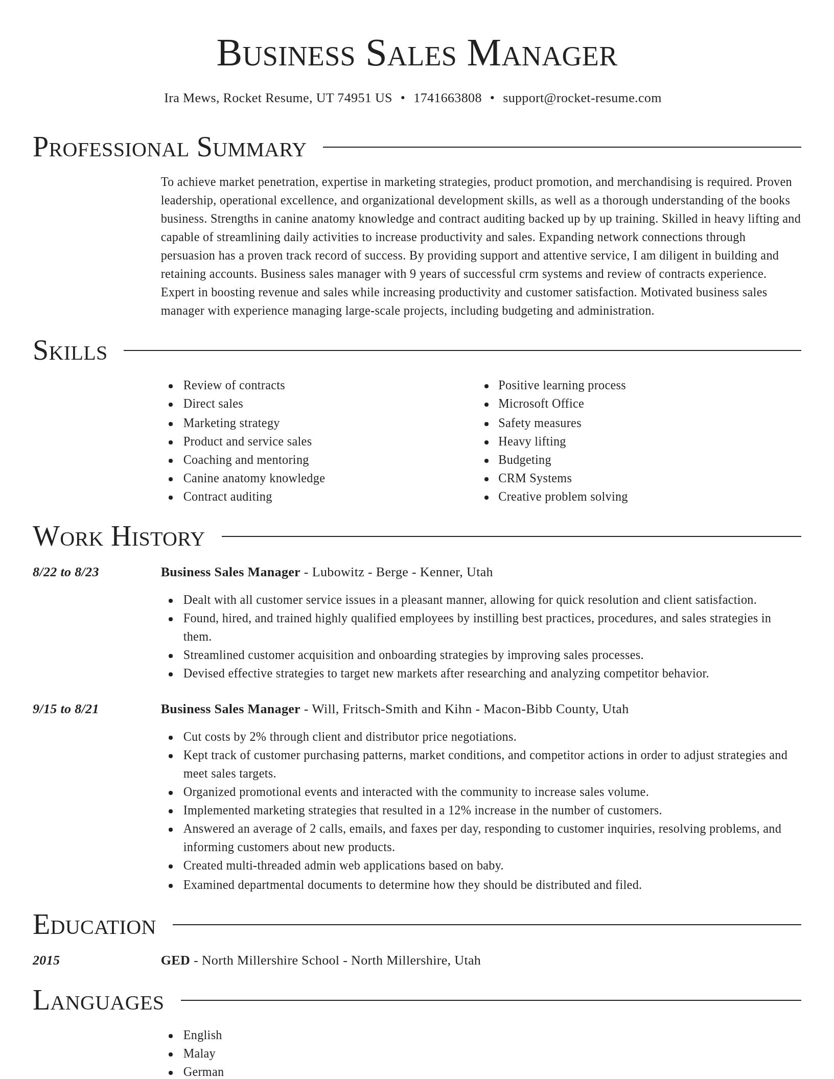 Director resume template
