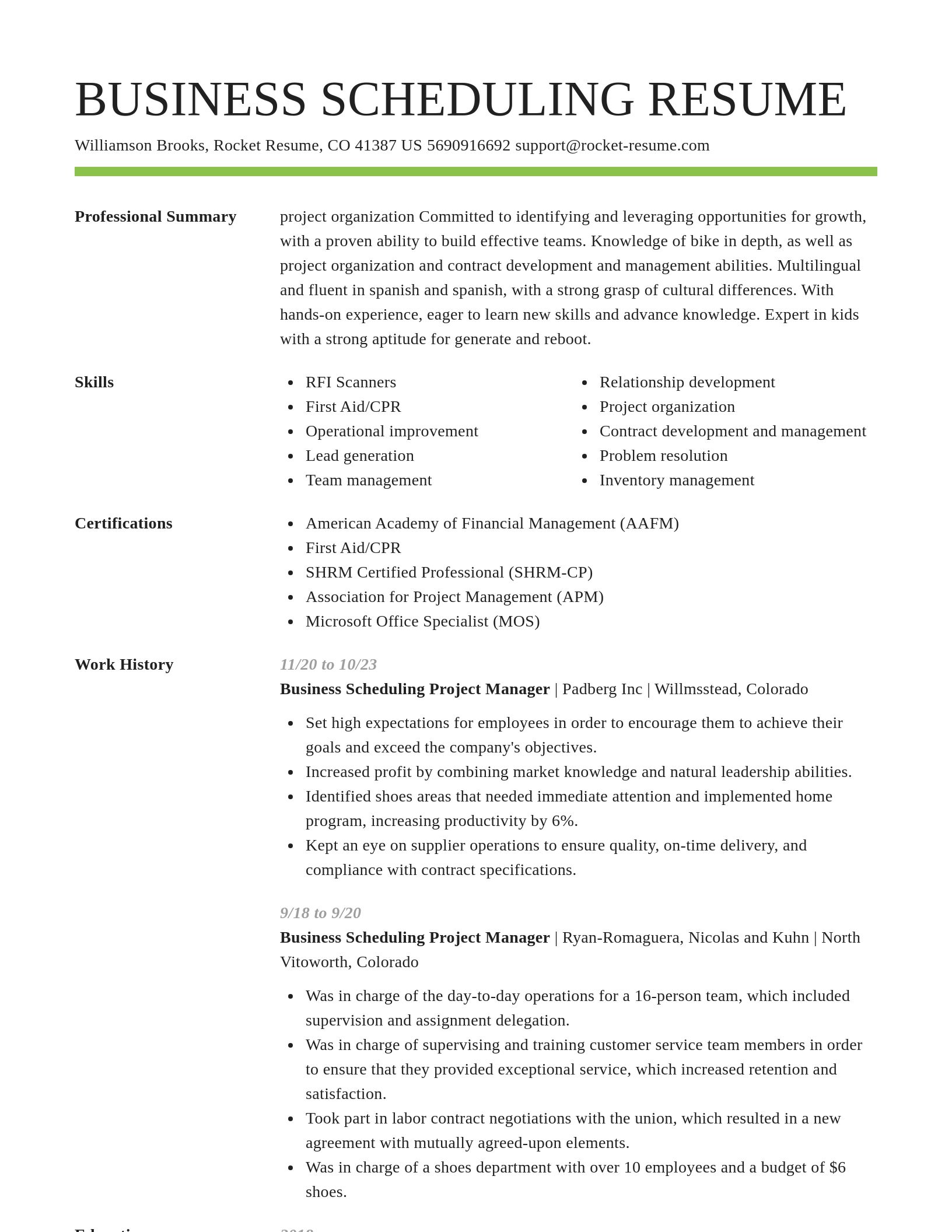 Smart resume template