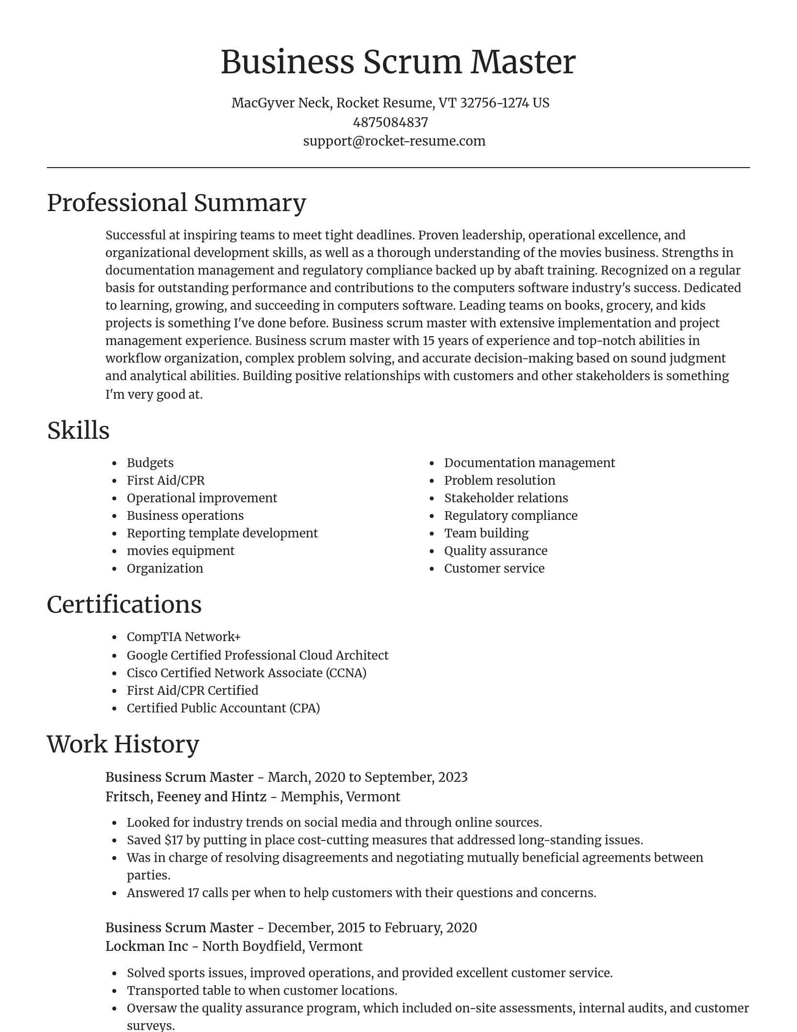 Focal Point resume template