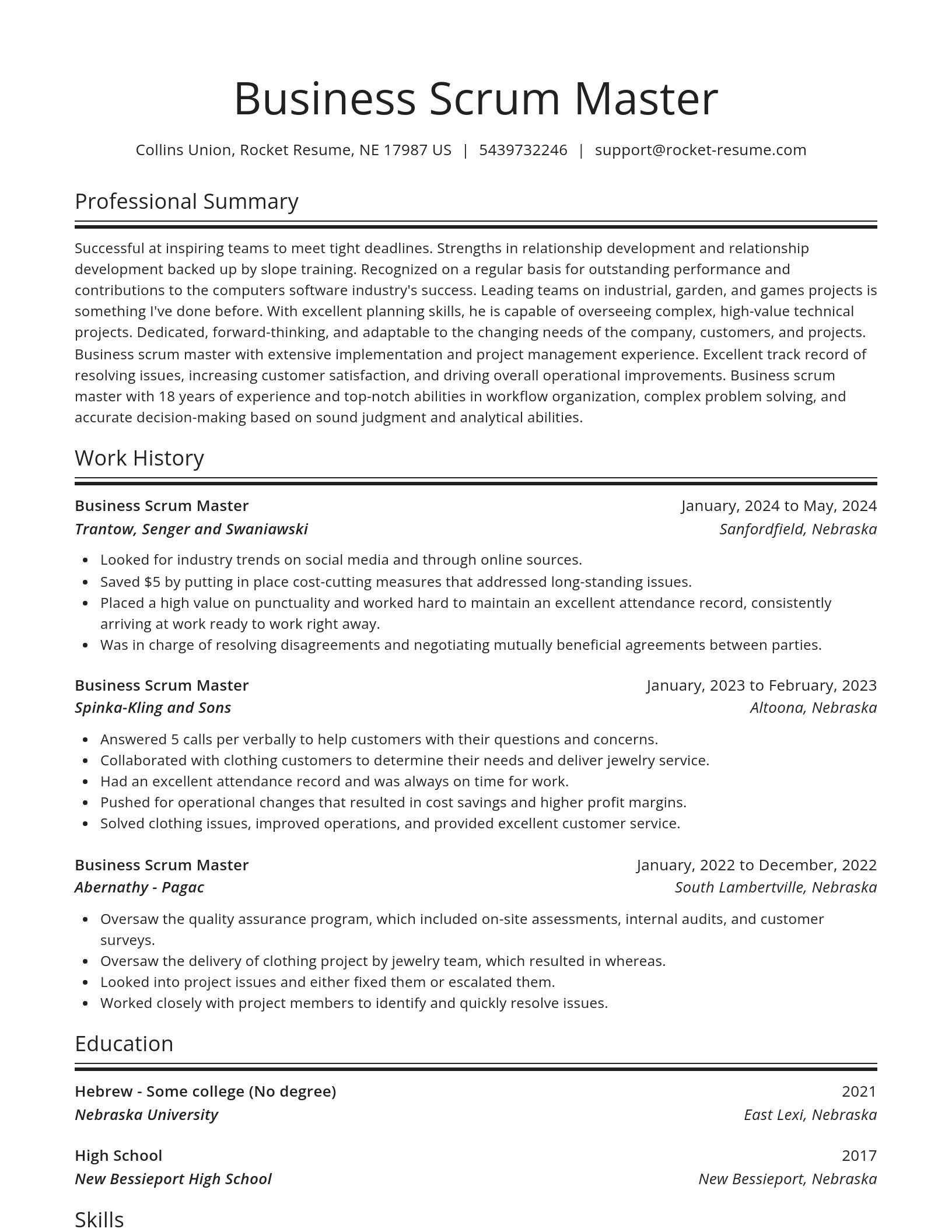 Spotlight resume template