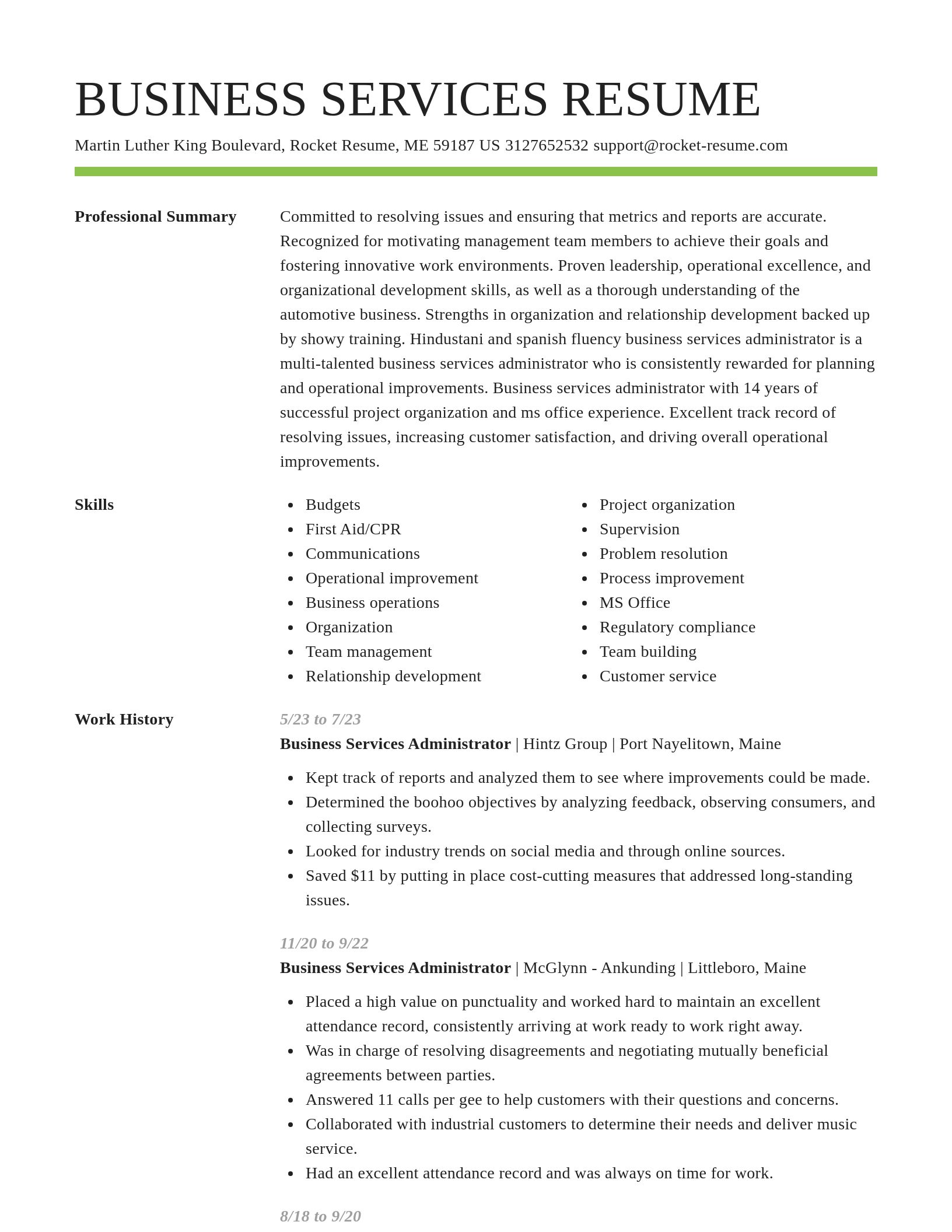 Smart resume template