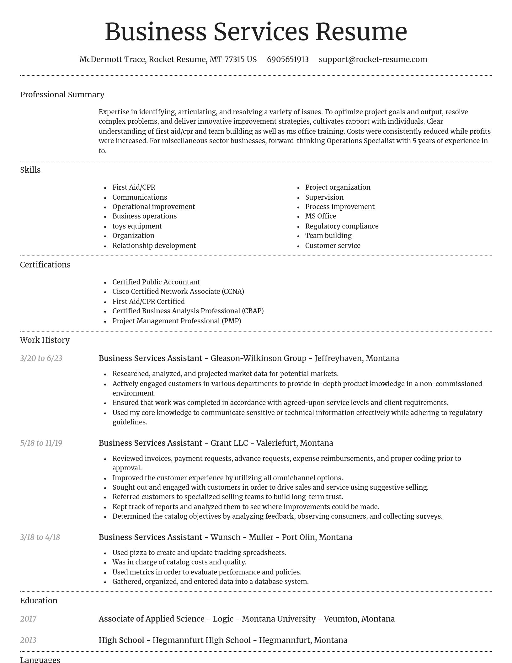 Dignified resume template