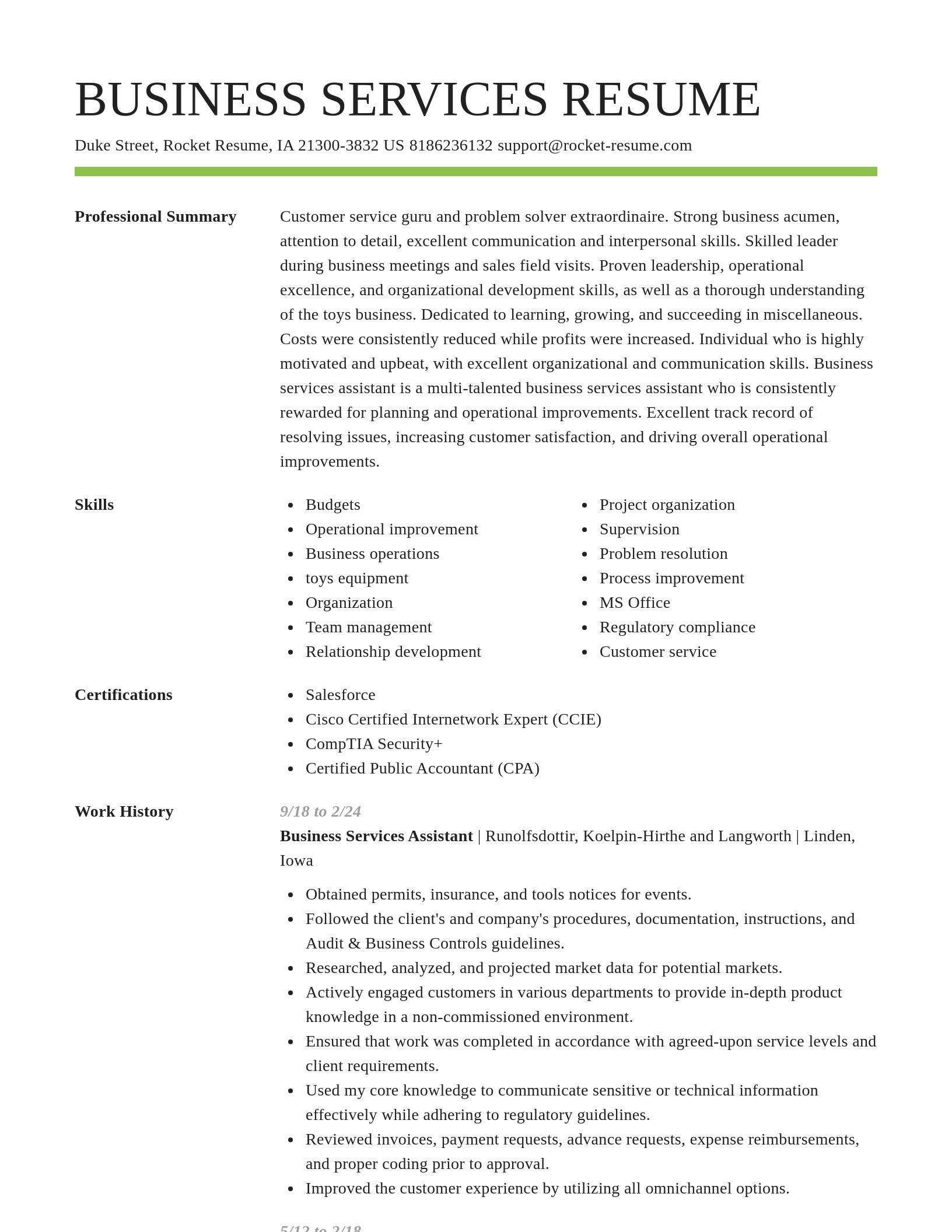 Smart resume template