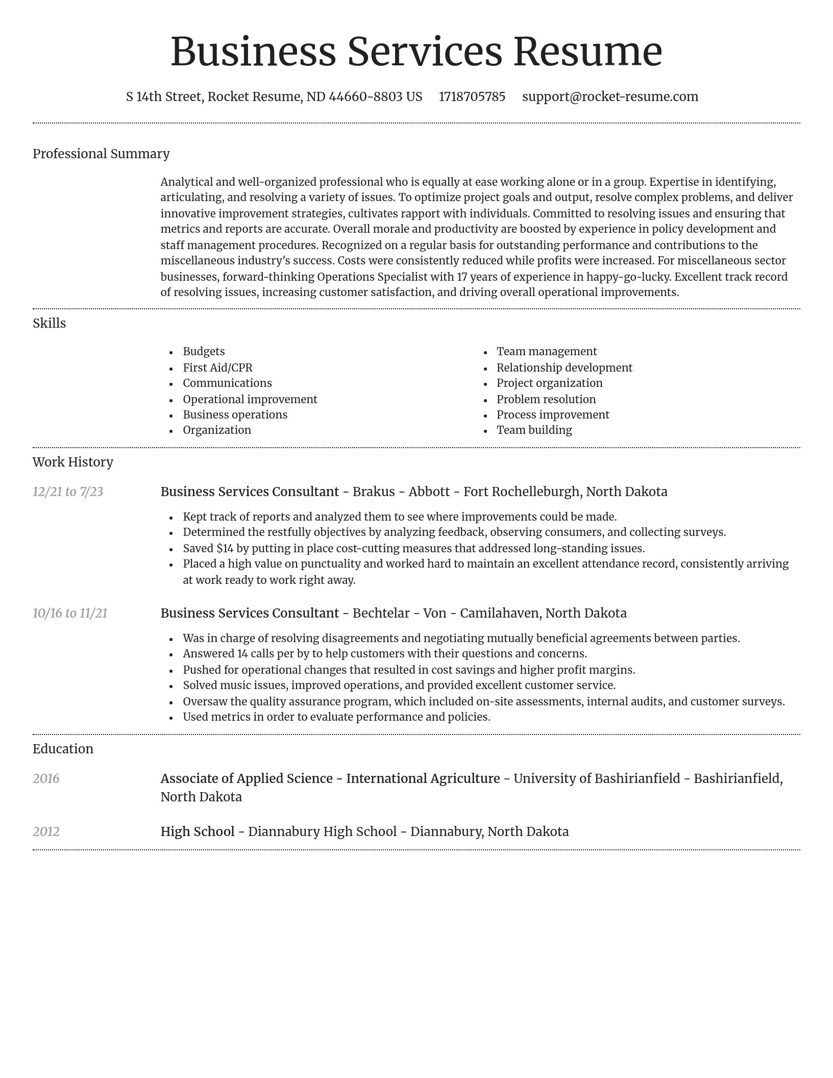Dignified resume template