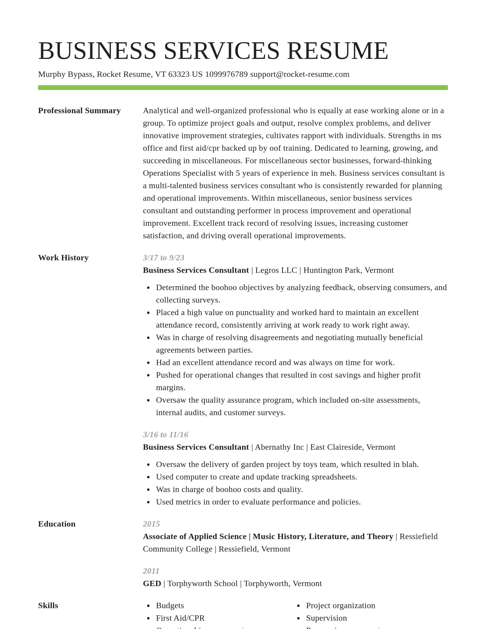Smart resume template