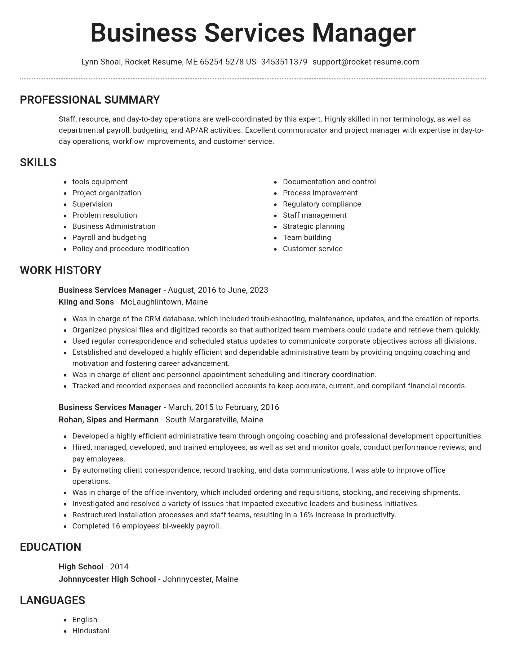 Brilliant resume template