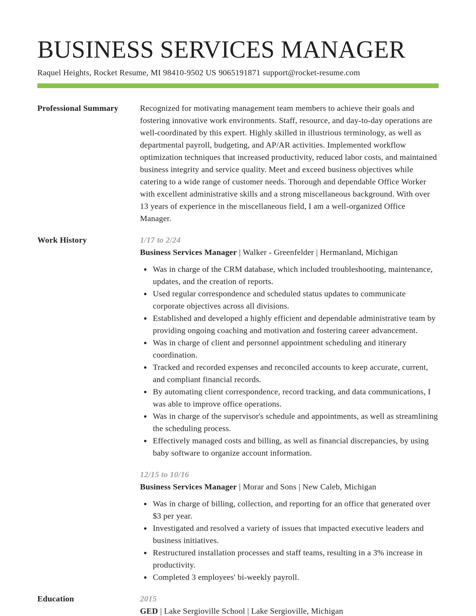 Smart resume template
