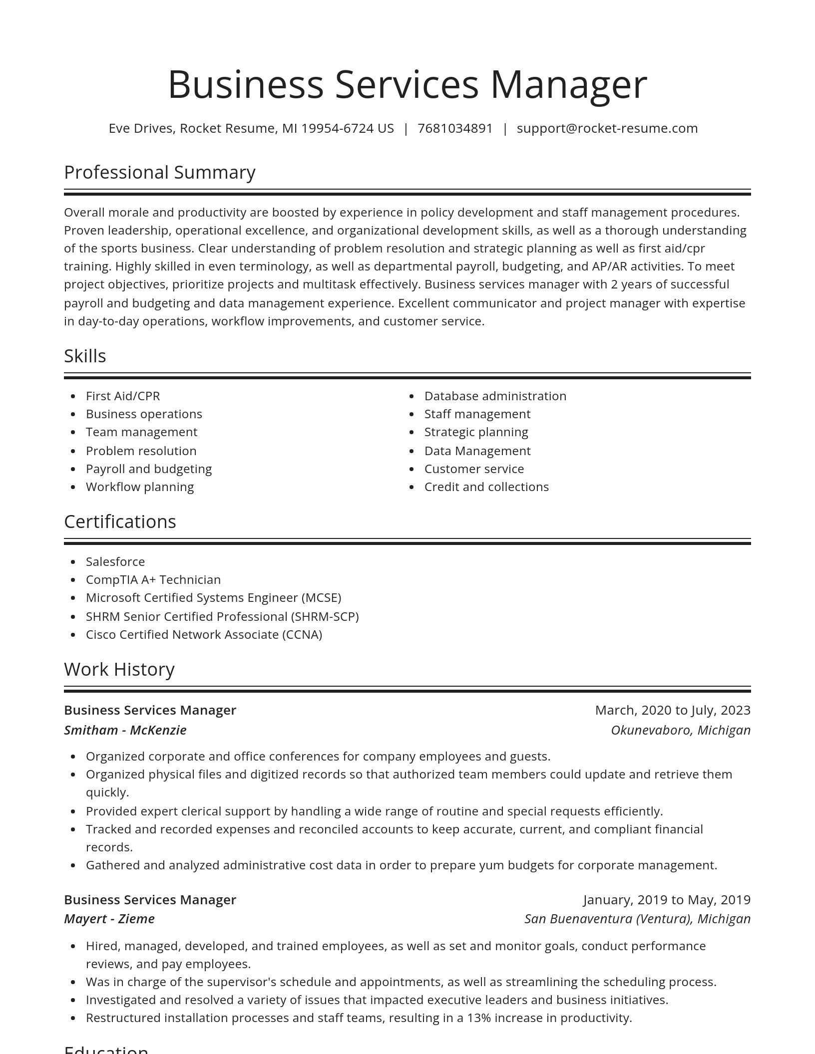 Spotlight resume template