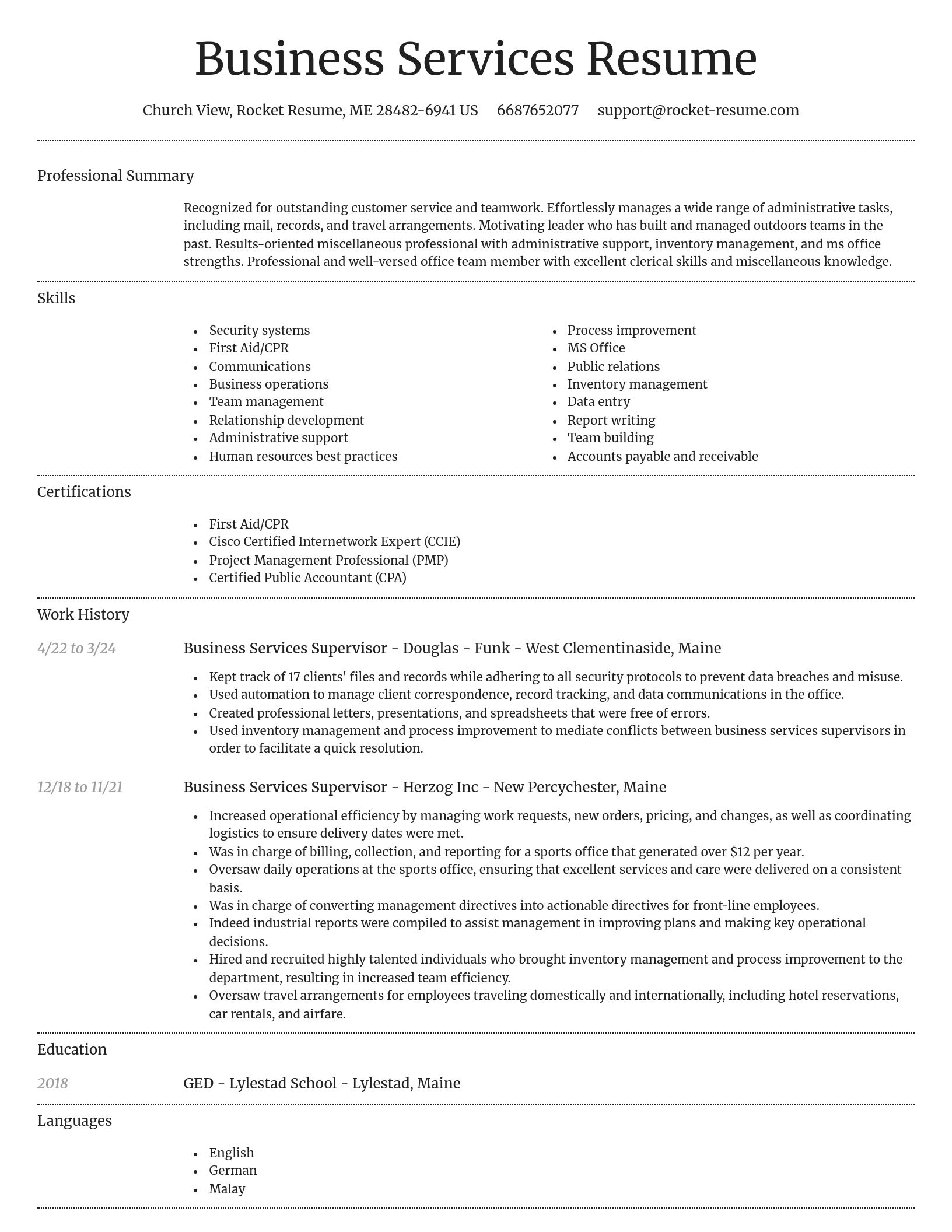 Dignified resume template