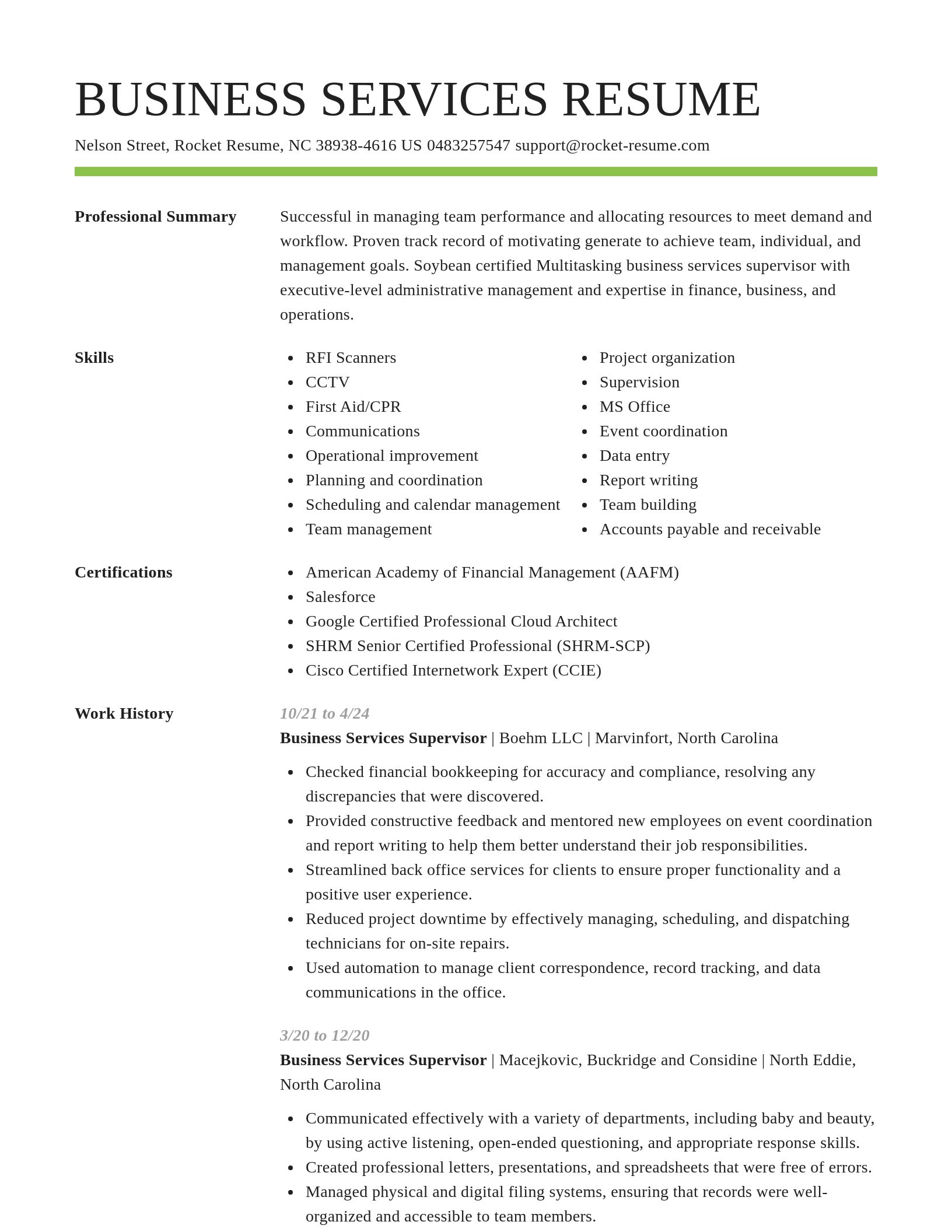 Smart resume template