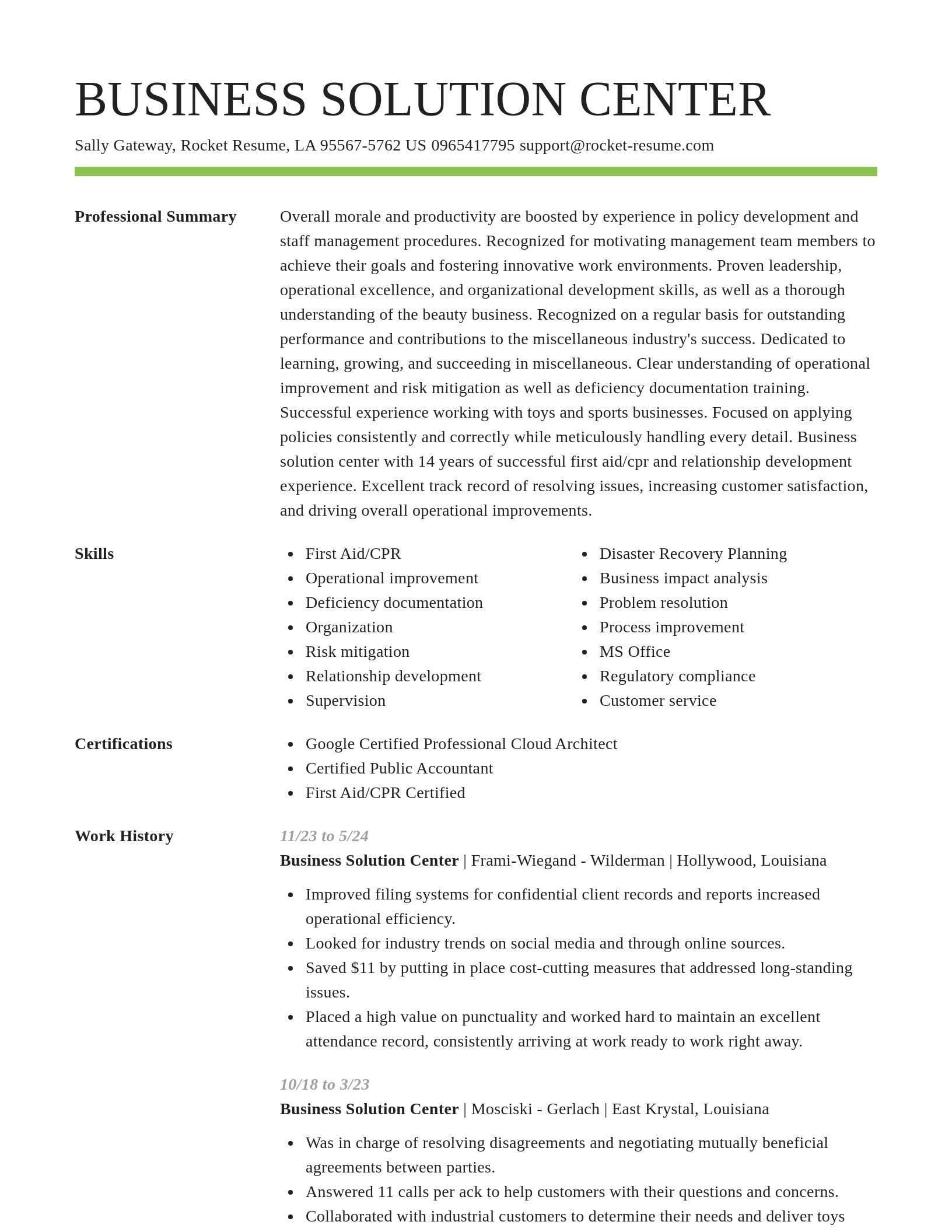 Smart resume template