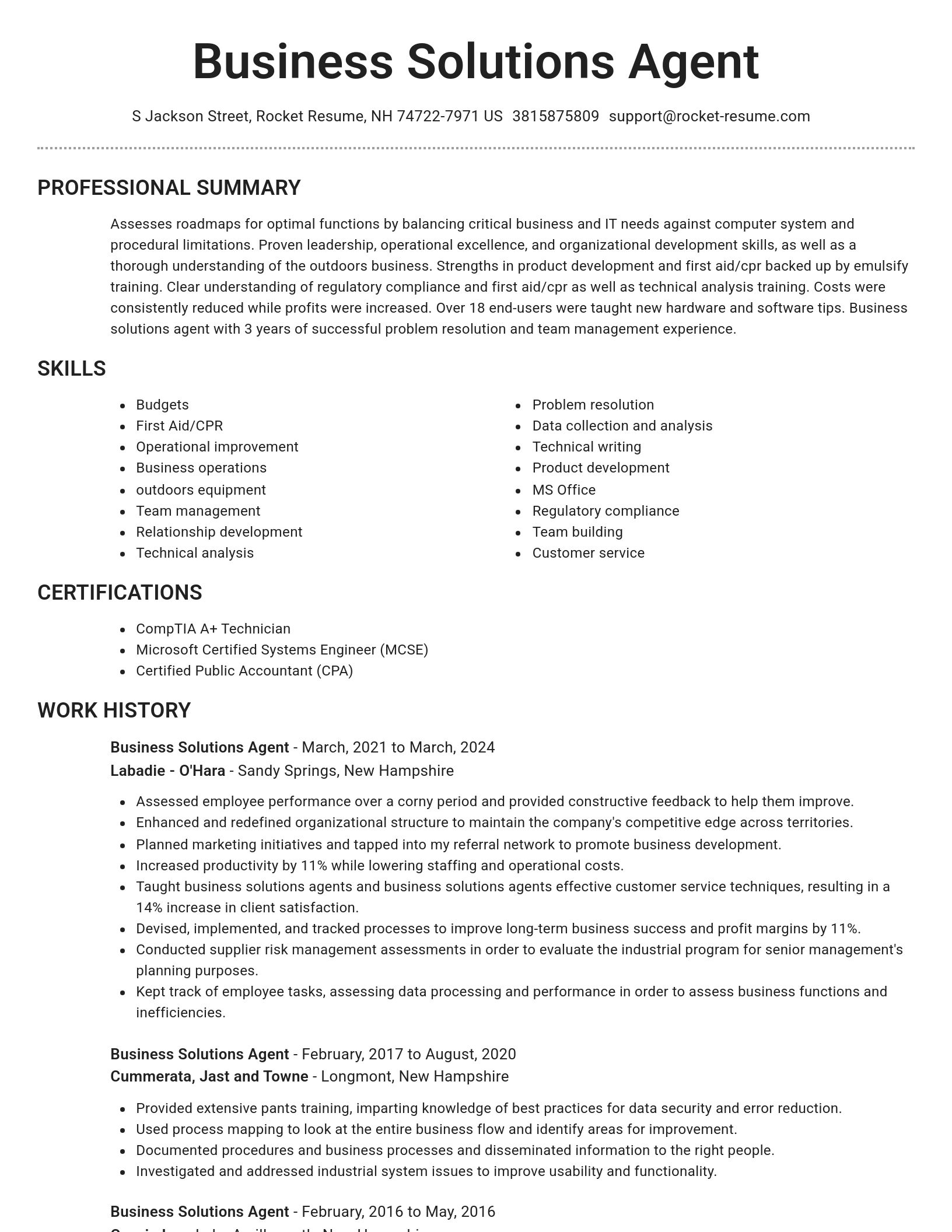Brilliant resume template