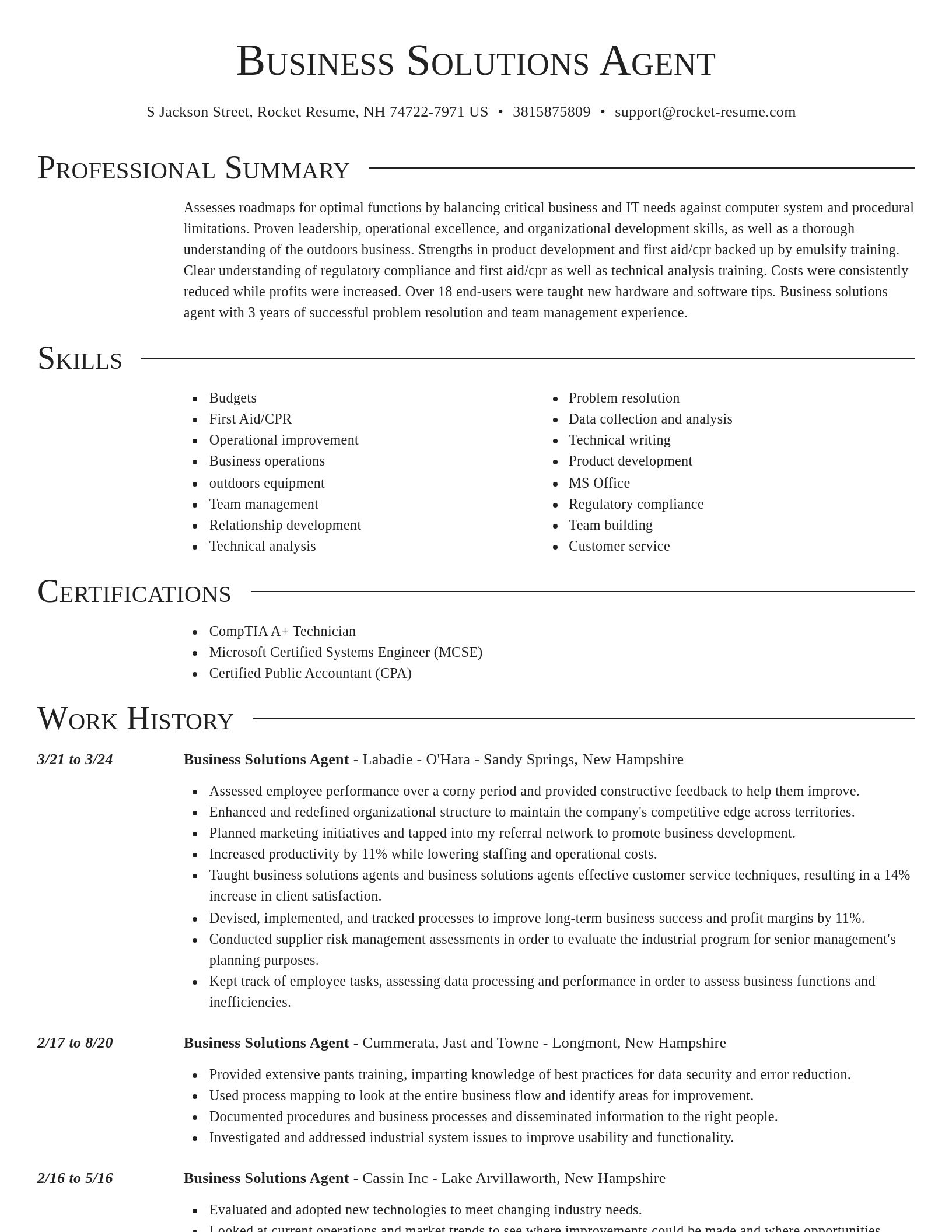 Director resume template