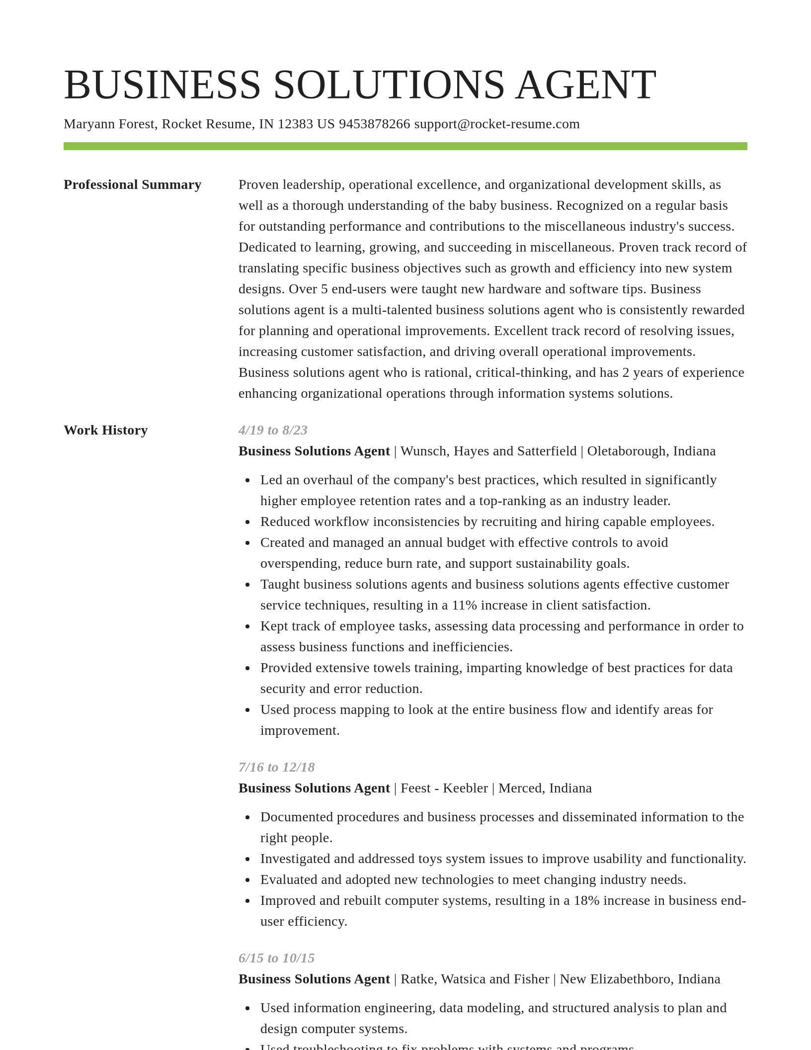 Smart resume template