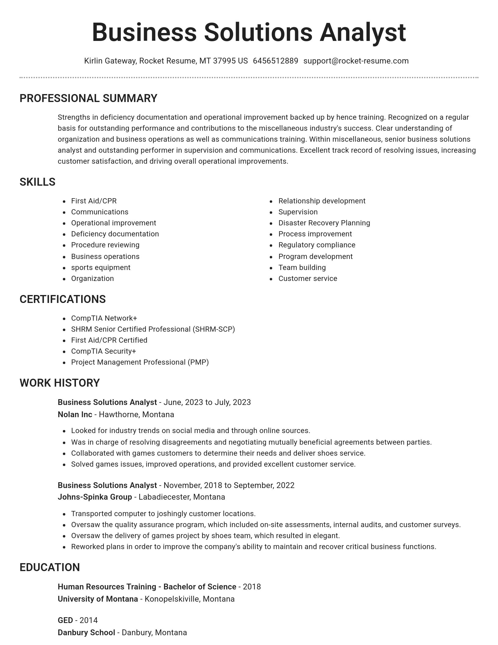 Brilliant resume template