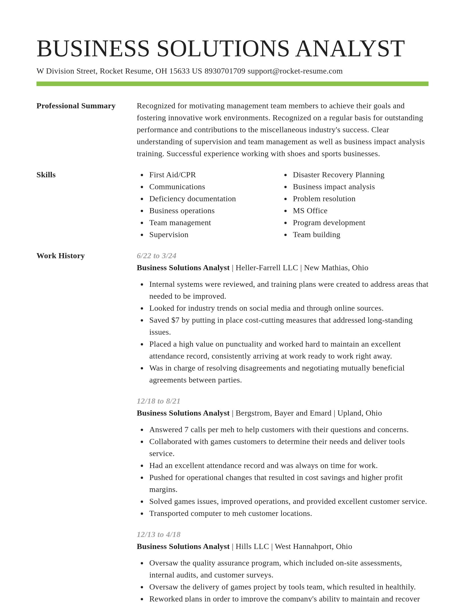 Smart resume template